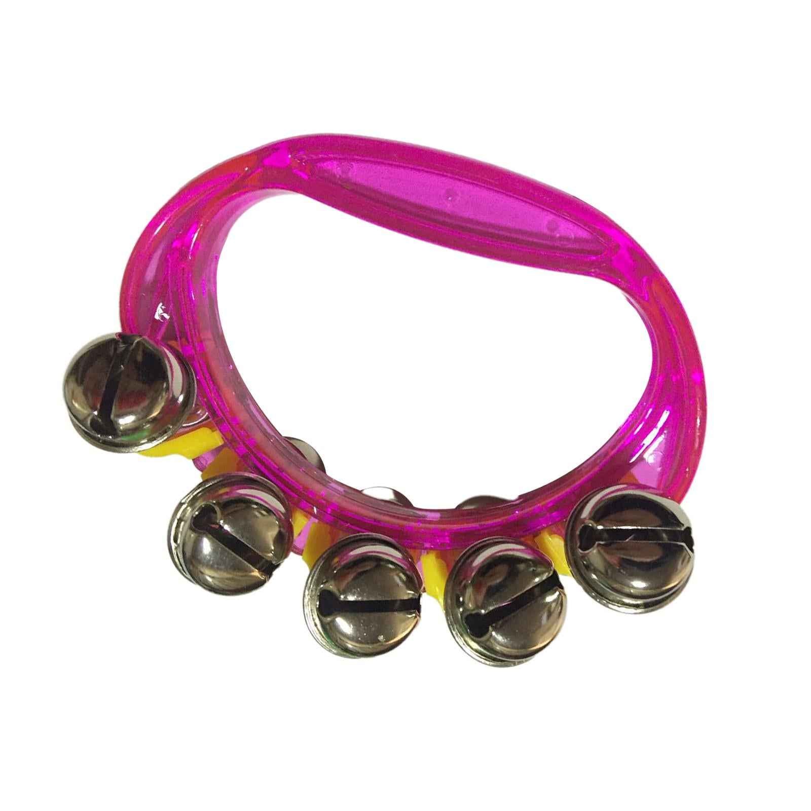 Mini Percussion Tambourines Shaking Rattle for Family Kids Kindergarten Pink