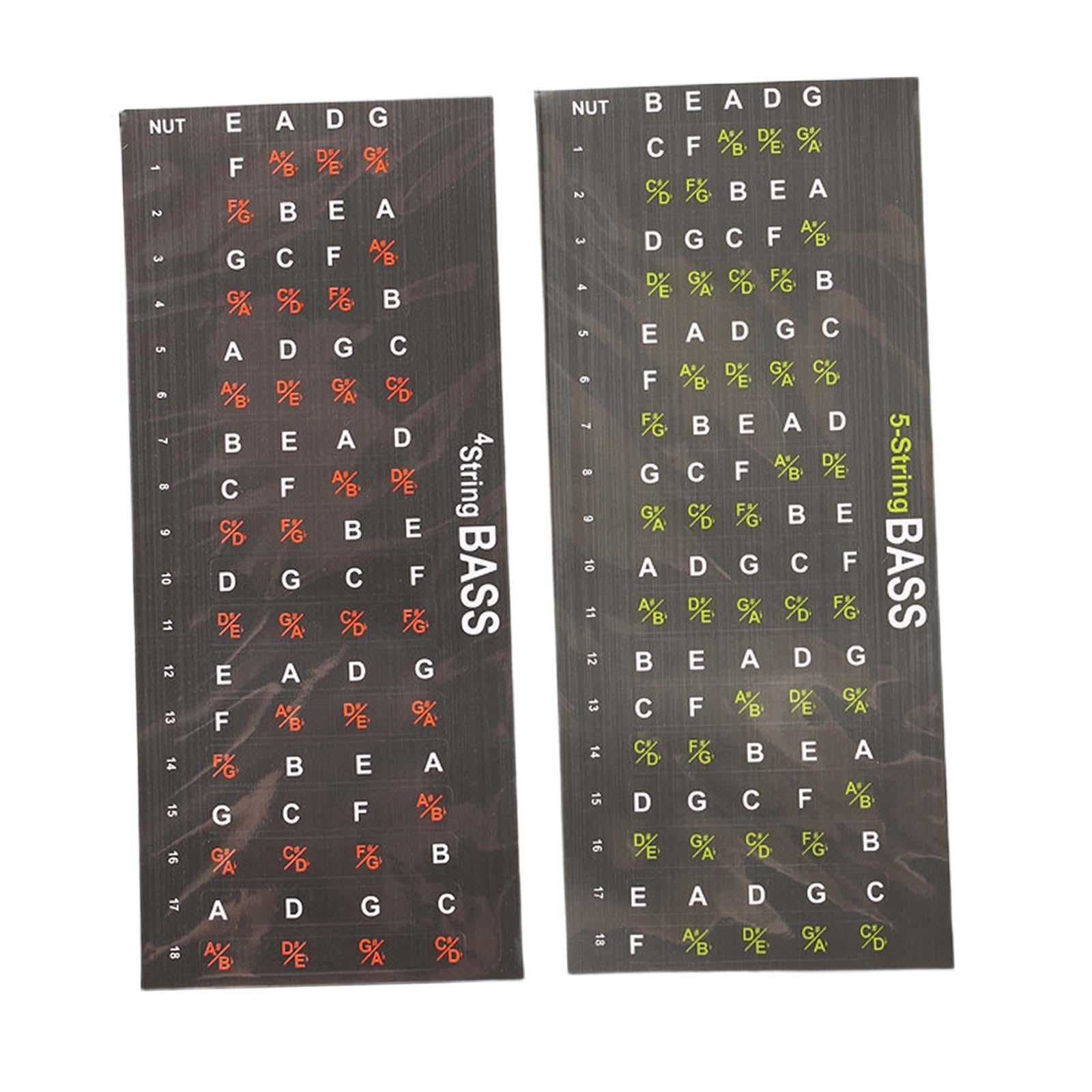 Guitar Fretboard Note Decal Bass Scales Sticker for Show Learner Performance 4string
