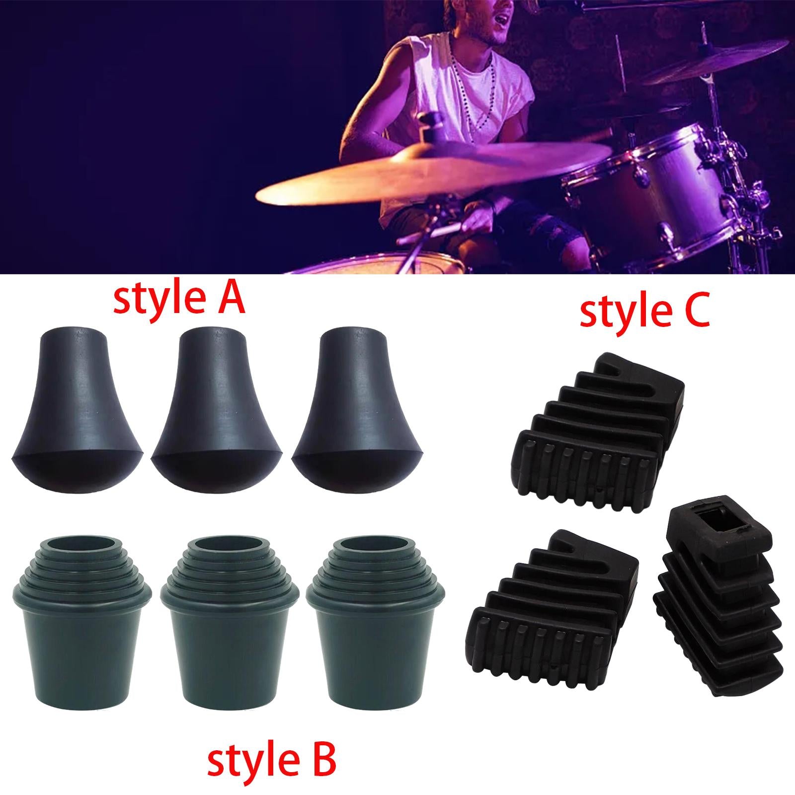 3 Pieces Drum Feet Durable Bass Drum Leg Feet Musical Instrument Accessories style A