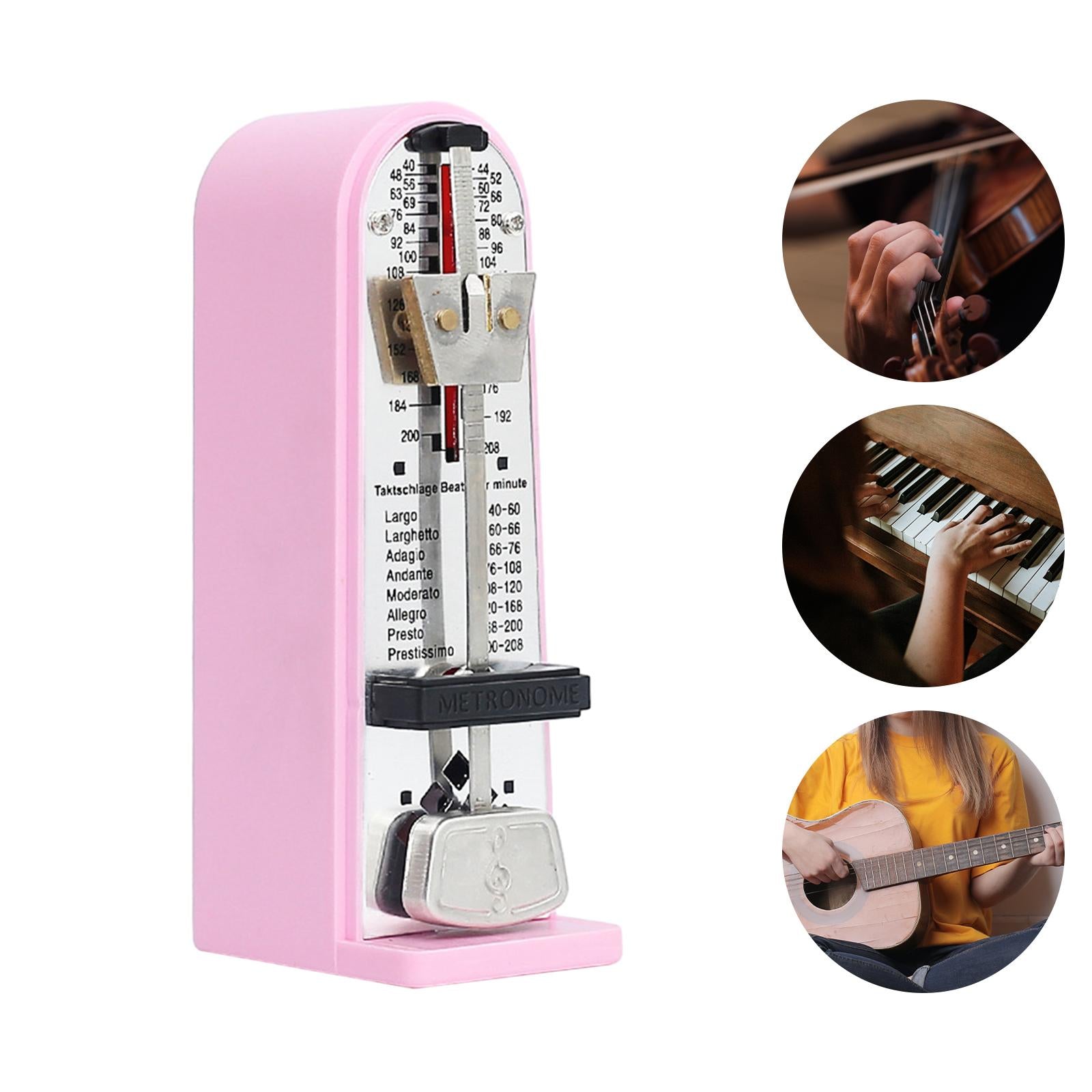 Mechanical Metronome Universal Metronome for Guitar Ukulele Music Instrument Pink
