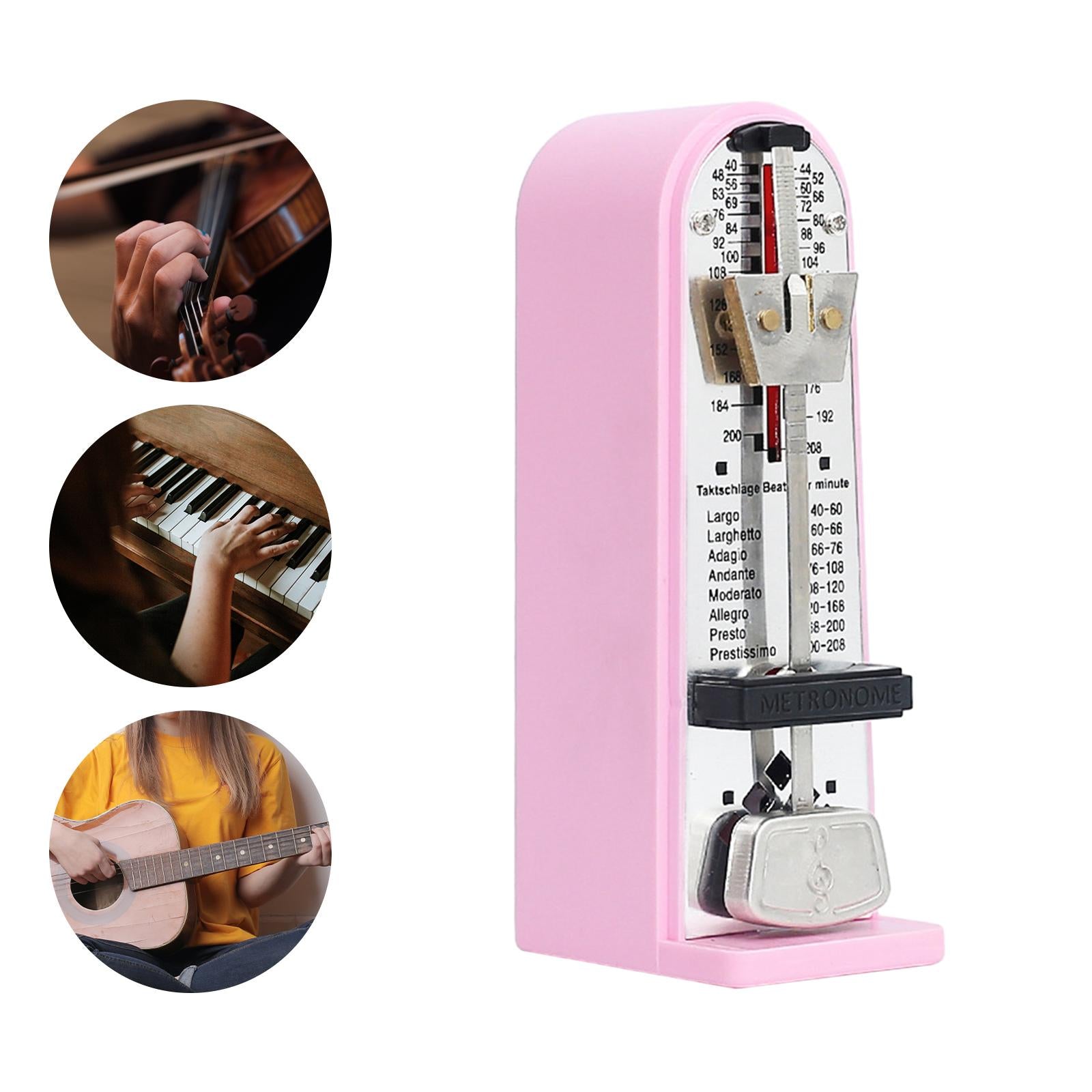 Mechanical Metronome Universal Metronome for Guitar Ukulele Music Instrument Pink