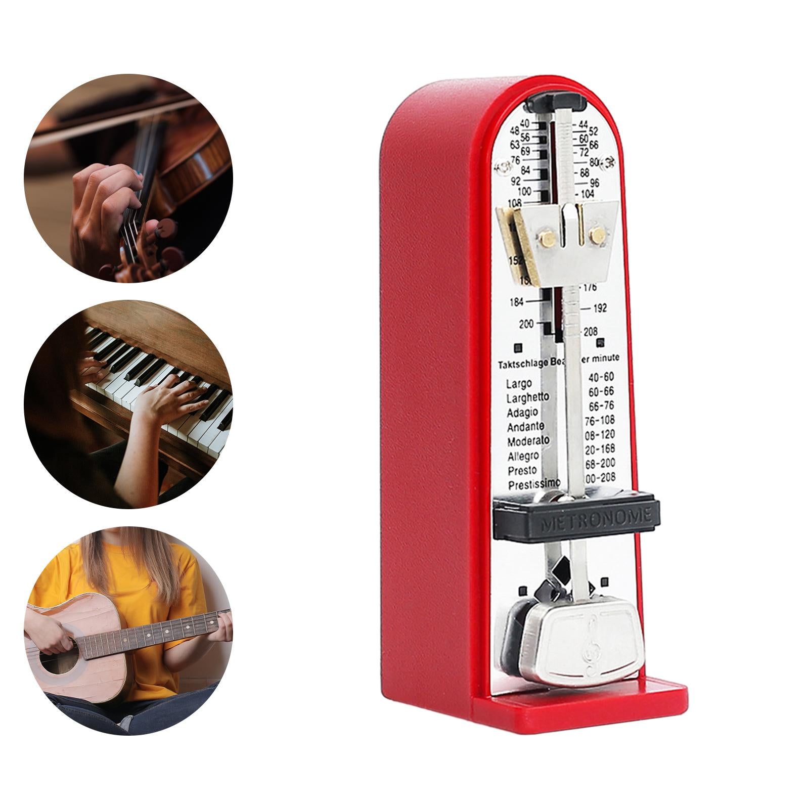 Mechanical Metronome Universal Metronome for Guitar Ukulele Music Instrument Red