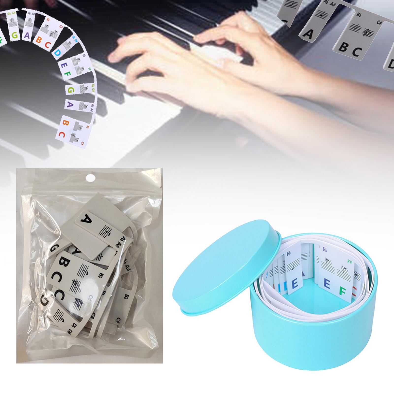2xPiano Sticker for Beginner Reusable for Piano Room Practicing Taking Lessons black