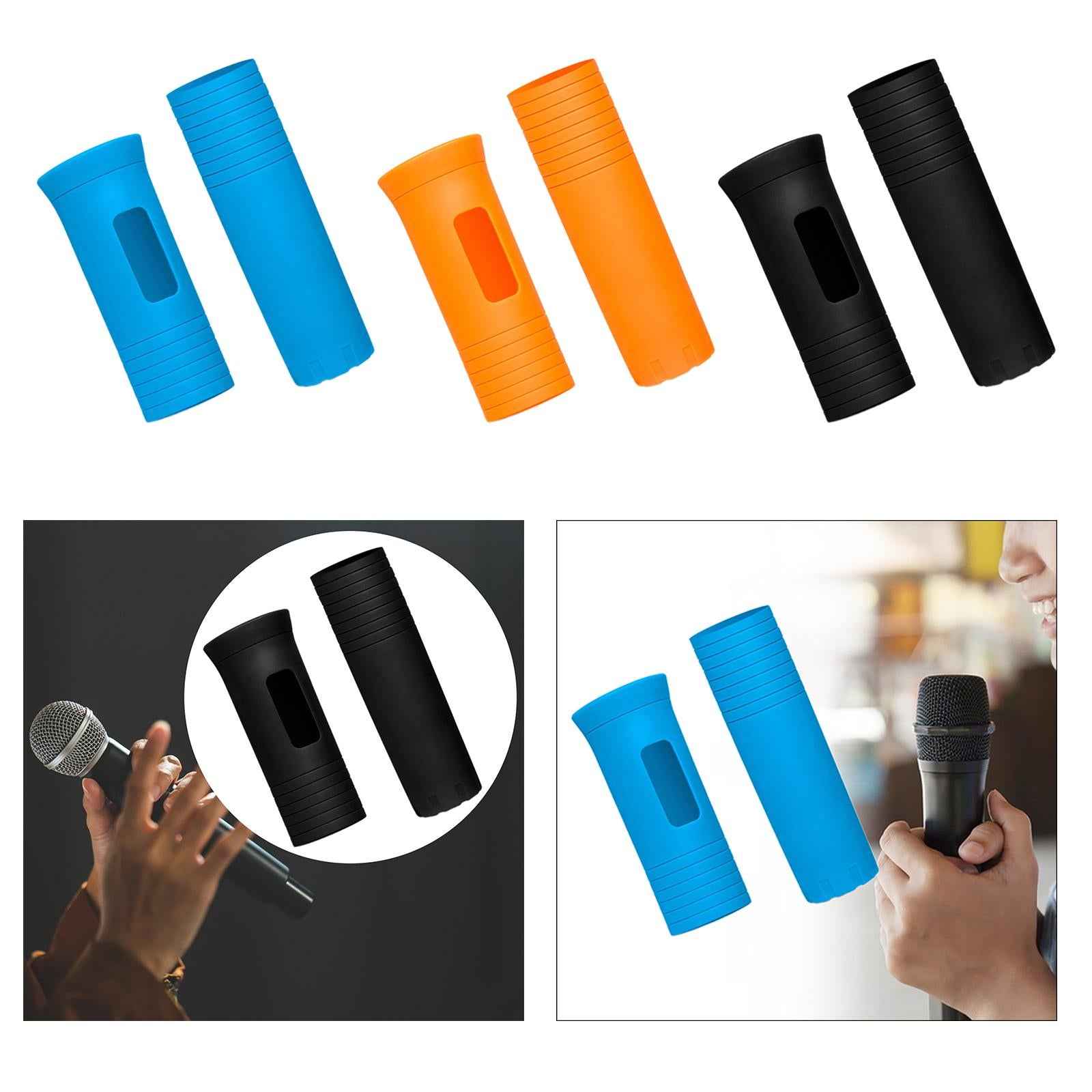 Cordless Handheld Mic Protection Sleeve Microphone Handle Cover for KTV Live Blue