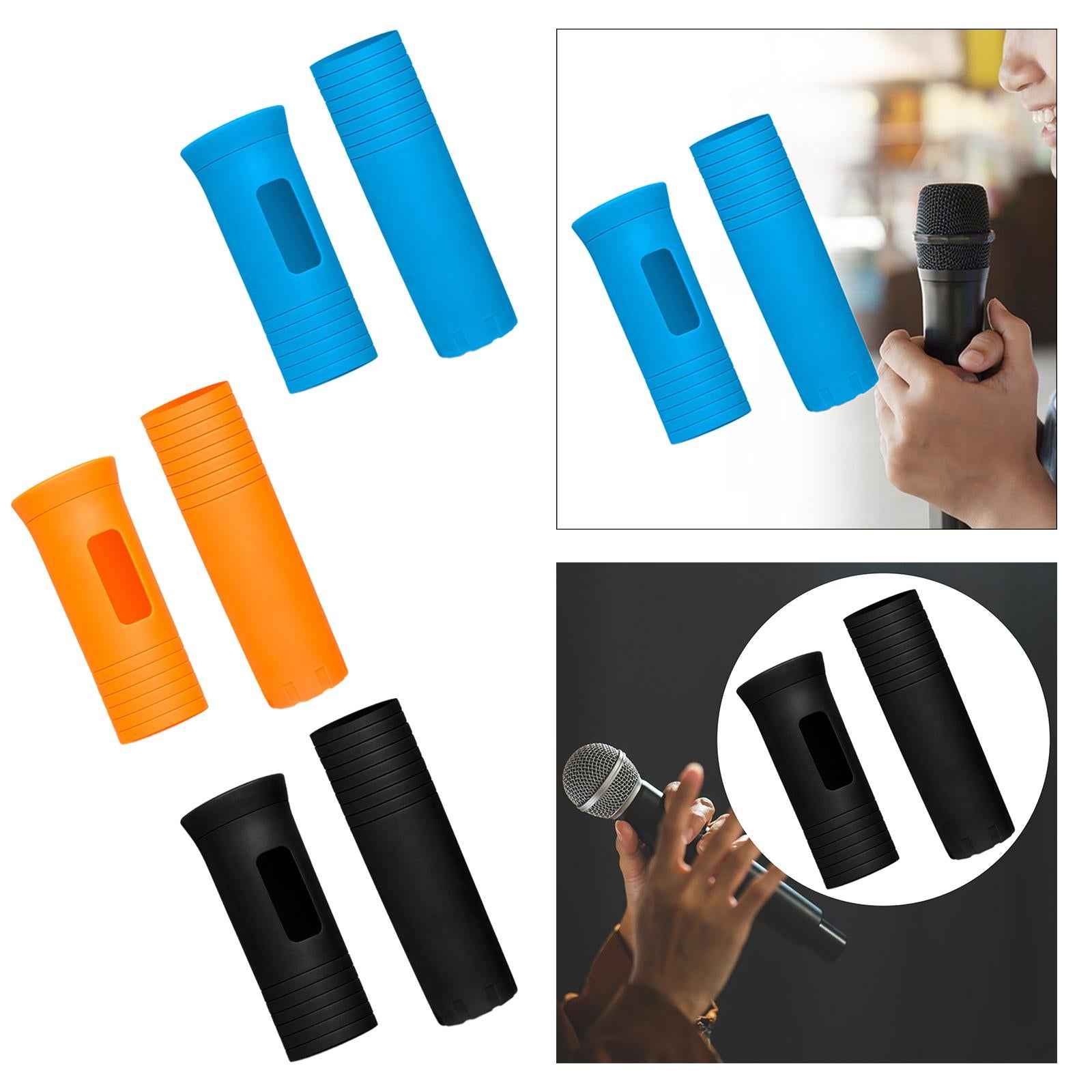 Cordless Handheld Mic Protection Sleeve Microphone Handle Cover for KTV Live Blue