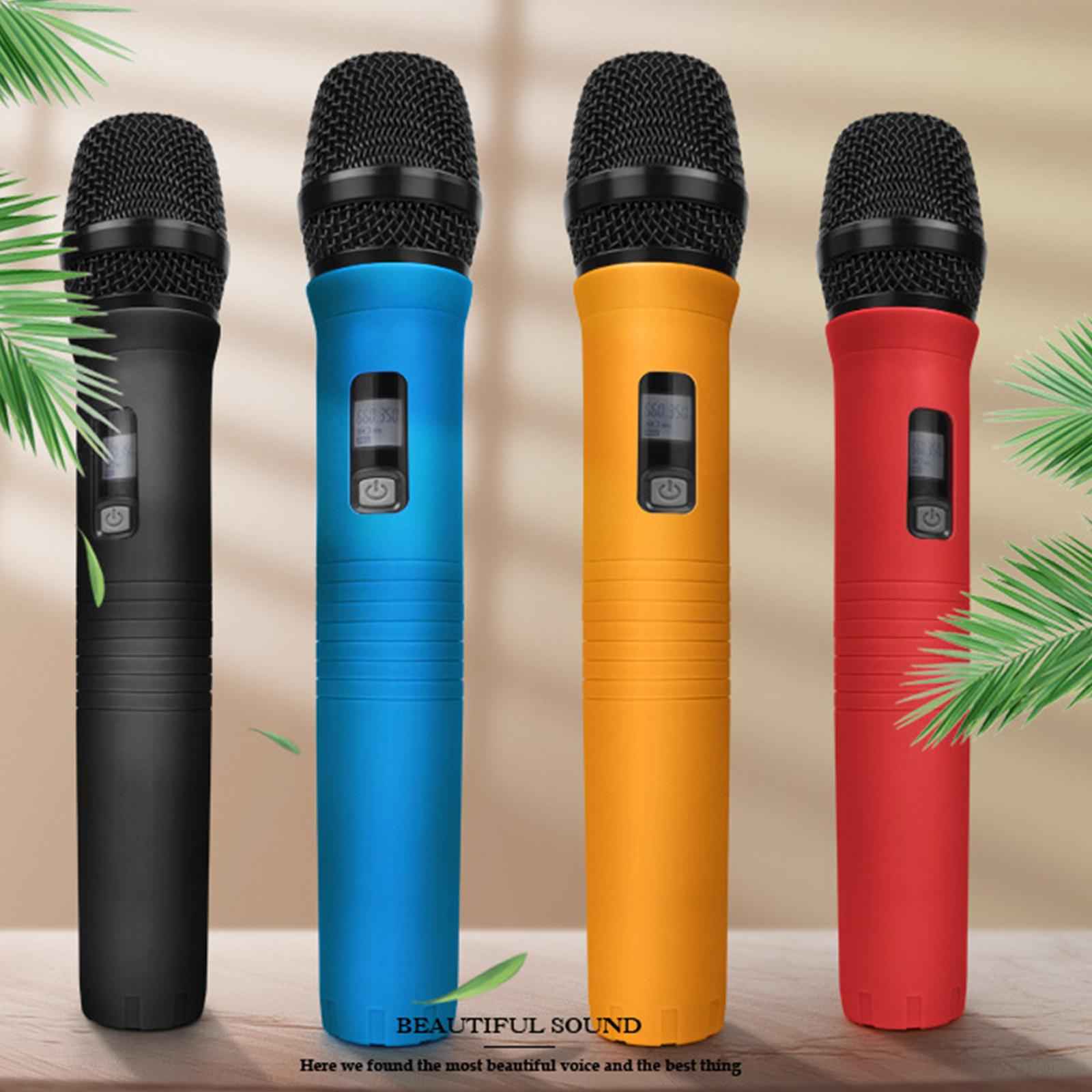 Cordless Handheld Mic Protection Sleeve Microphone Handle Cover for KTV Live Blue