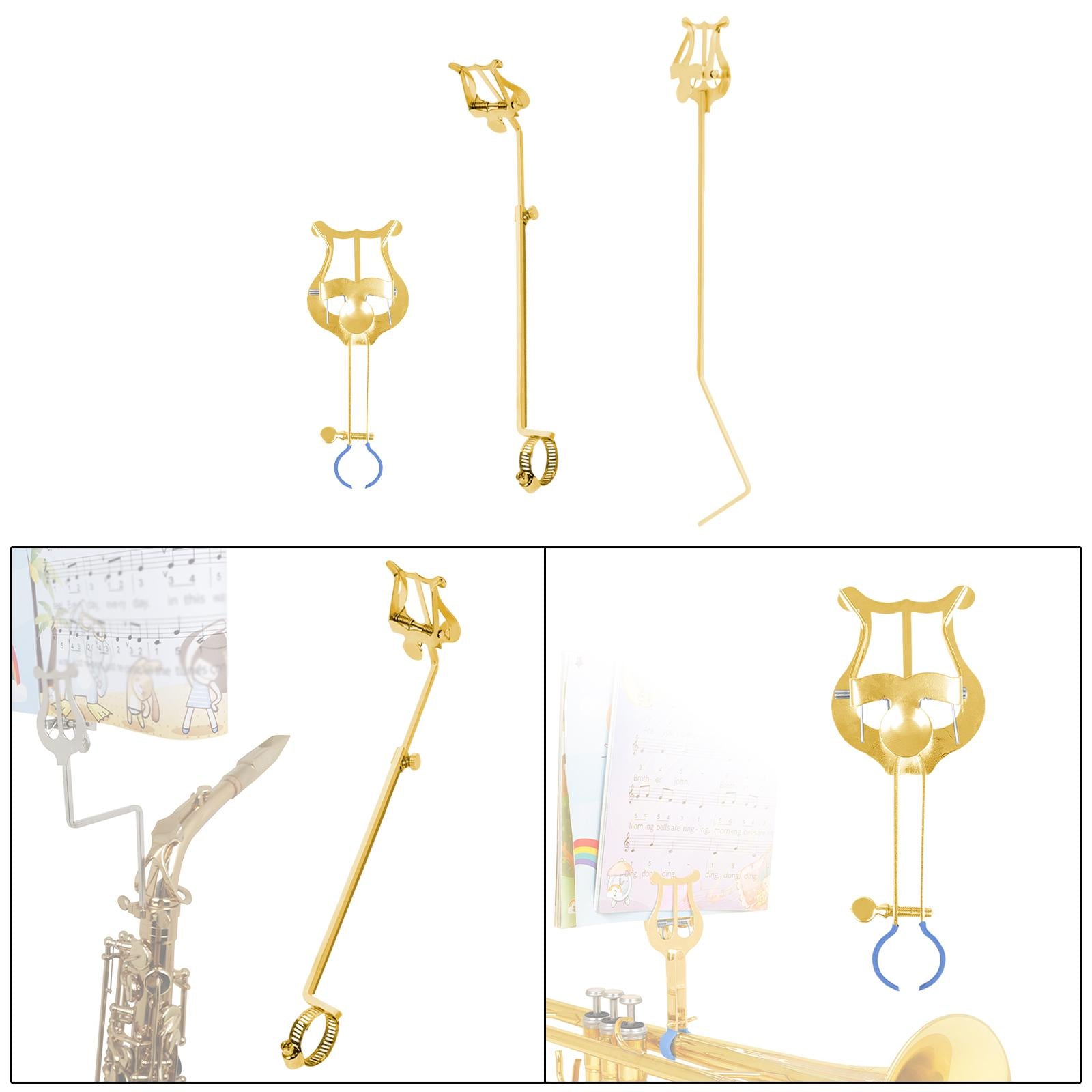 Clarinet Lyre Holder Lightweight Metal Clarinet Marching Lyre for Practicing 14.7x2.3x4.6cm