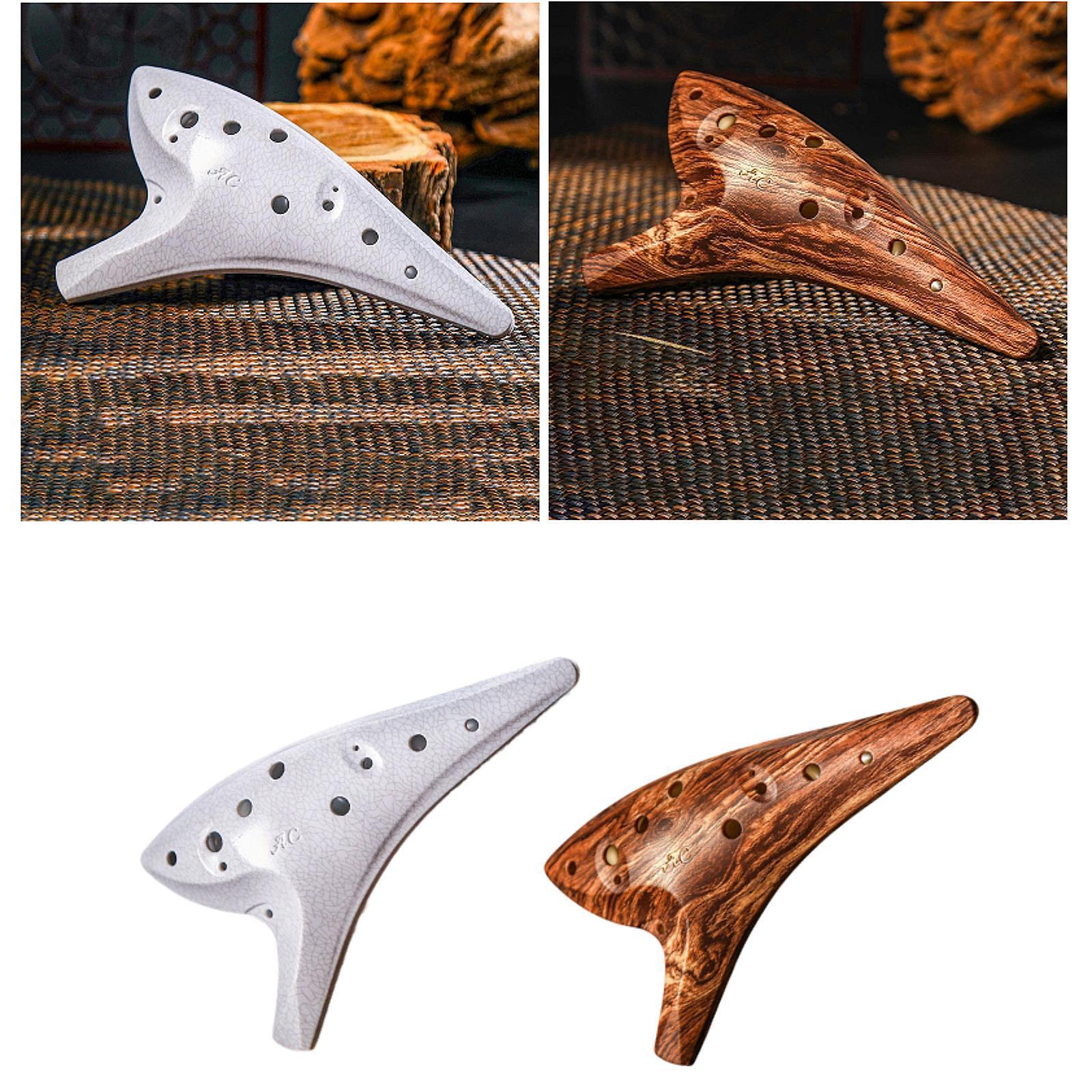 12 Hole Ocarina Accessories with Storage Bag for Girls Beginners Adults white