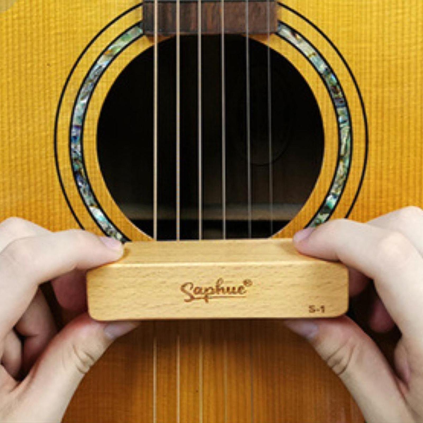 Acoustic Folk Guitar Pickup Parts Wood Housing Wood Soundhole Pickup