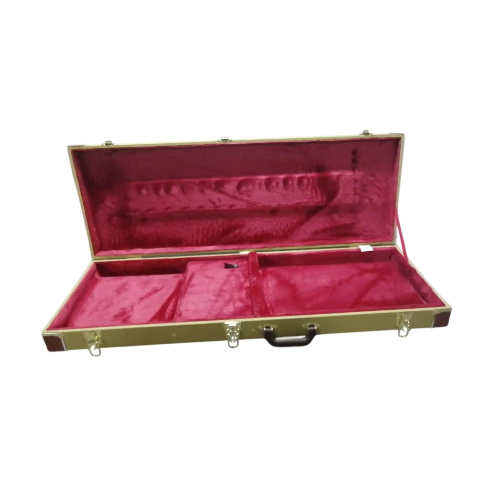 Electric Bass Case Protective with Handle Hardshell for Electric Bass Guitar Red Lining