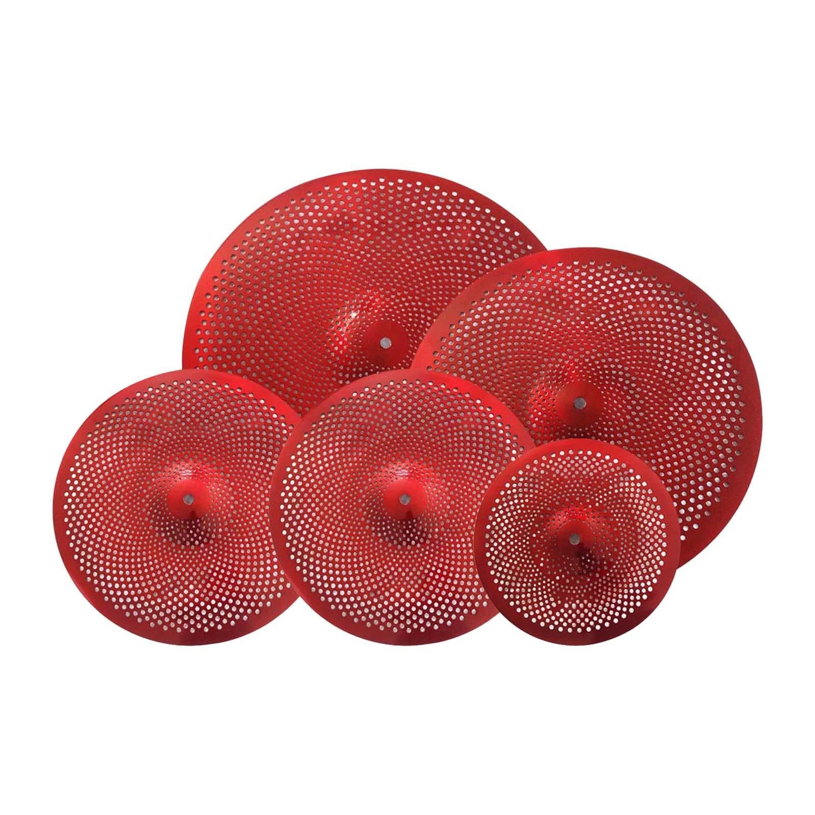 5Pcs Low Volume Cymbals Set Sturdy Quiet Cymbals Practice for Rehearsal Room Red