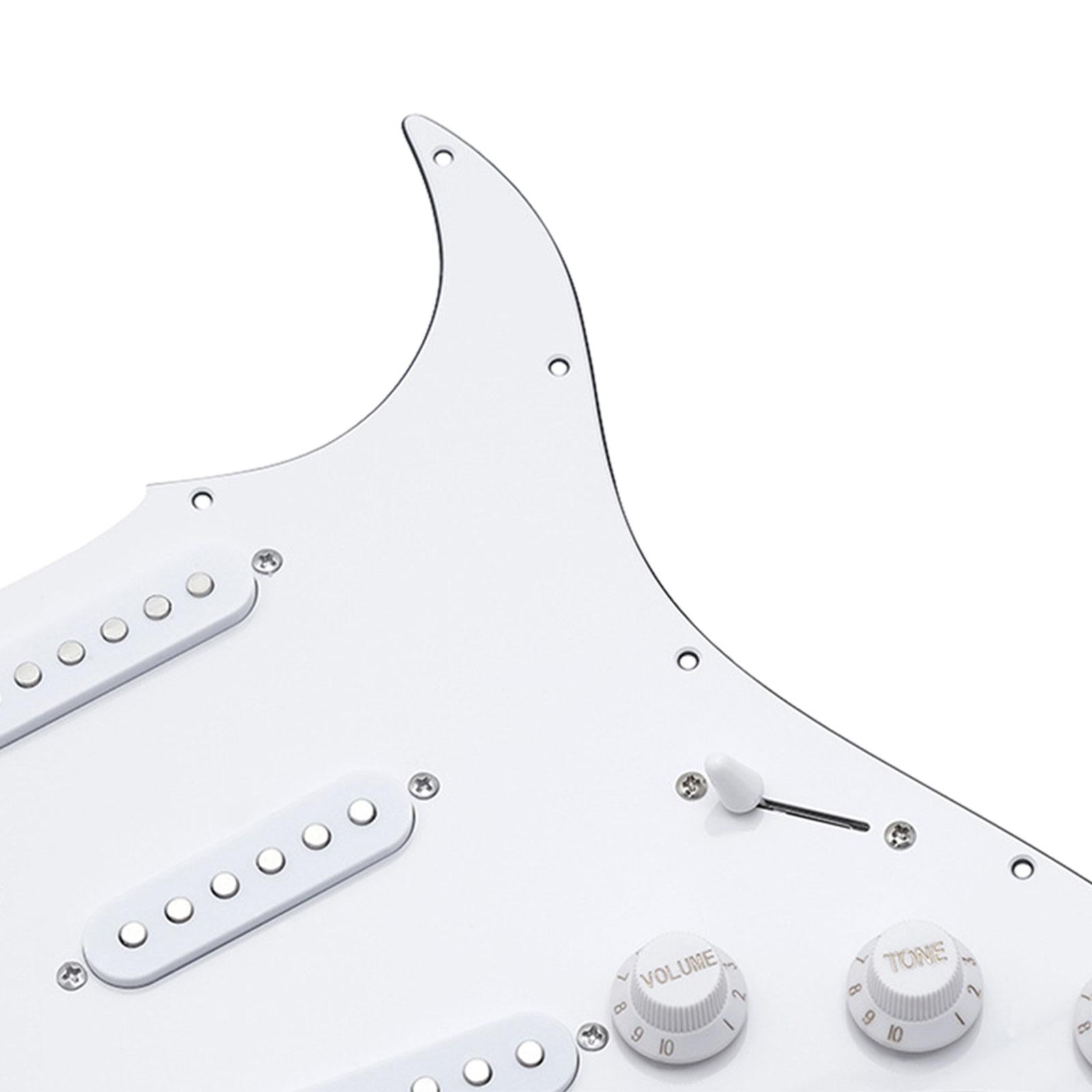 Loaded Electric Guitar Pickguard Professional Practical Sturdy PVC Backplate White