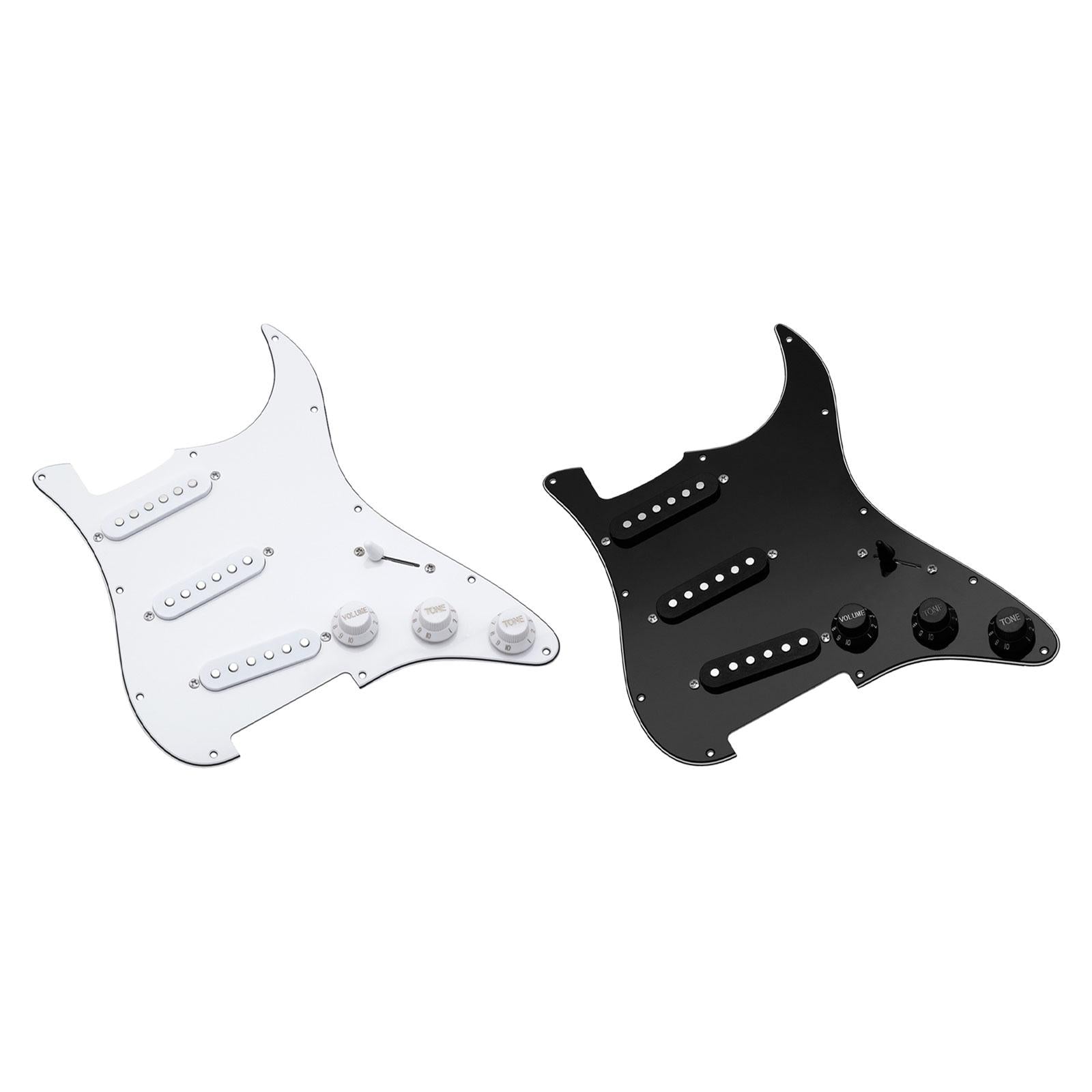 Loaded Electric Guitar Pickguard Professional Practical Sturdy PVC Backplate White