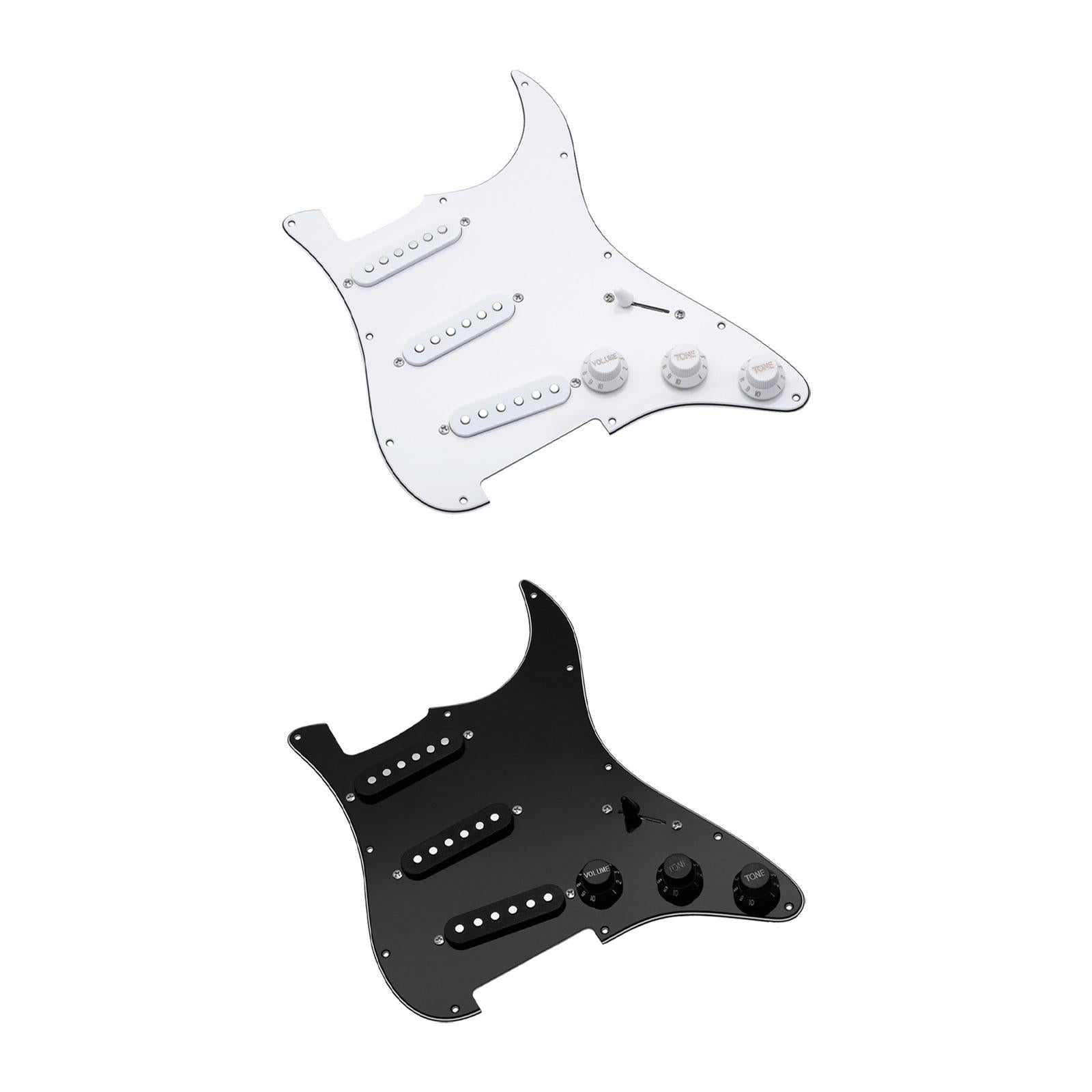 Loaded Electric Guitar Pickguard Professional Practical Sturdy PVC Backplate White