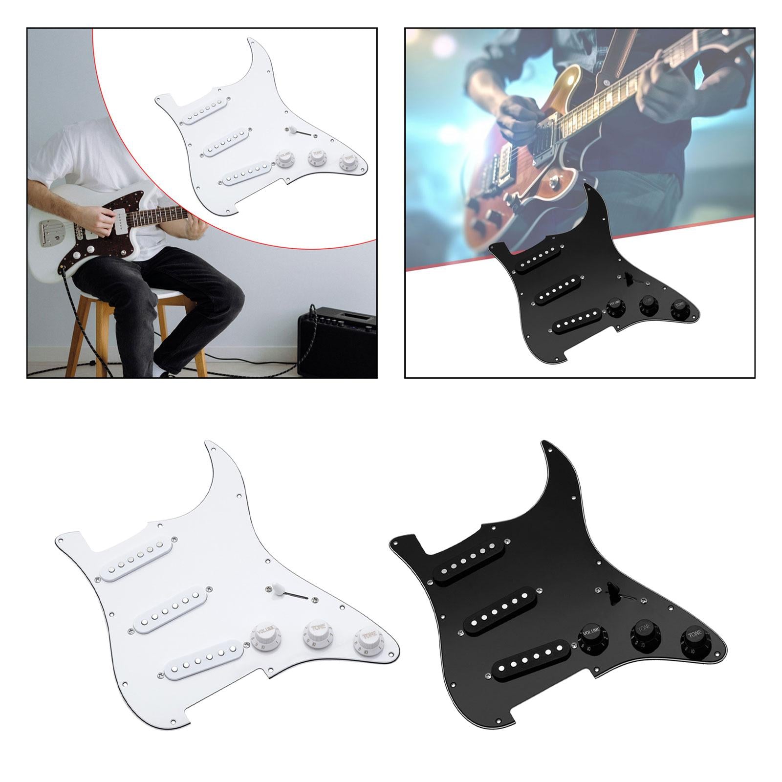 Loaded Electric Guitar Pickguard Professional Practical Sturdy PVC Backplate White
