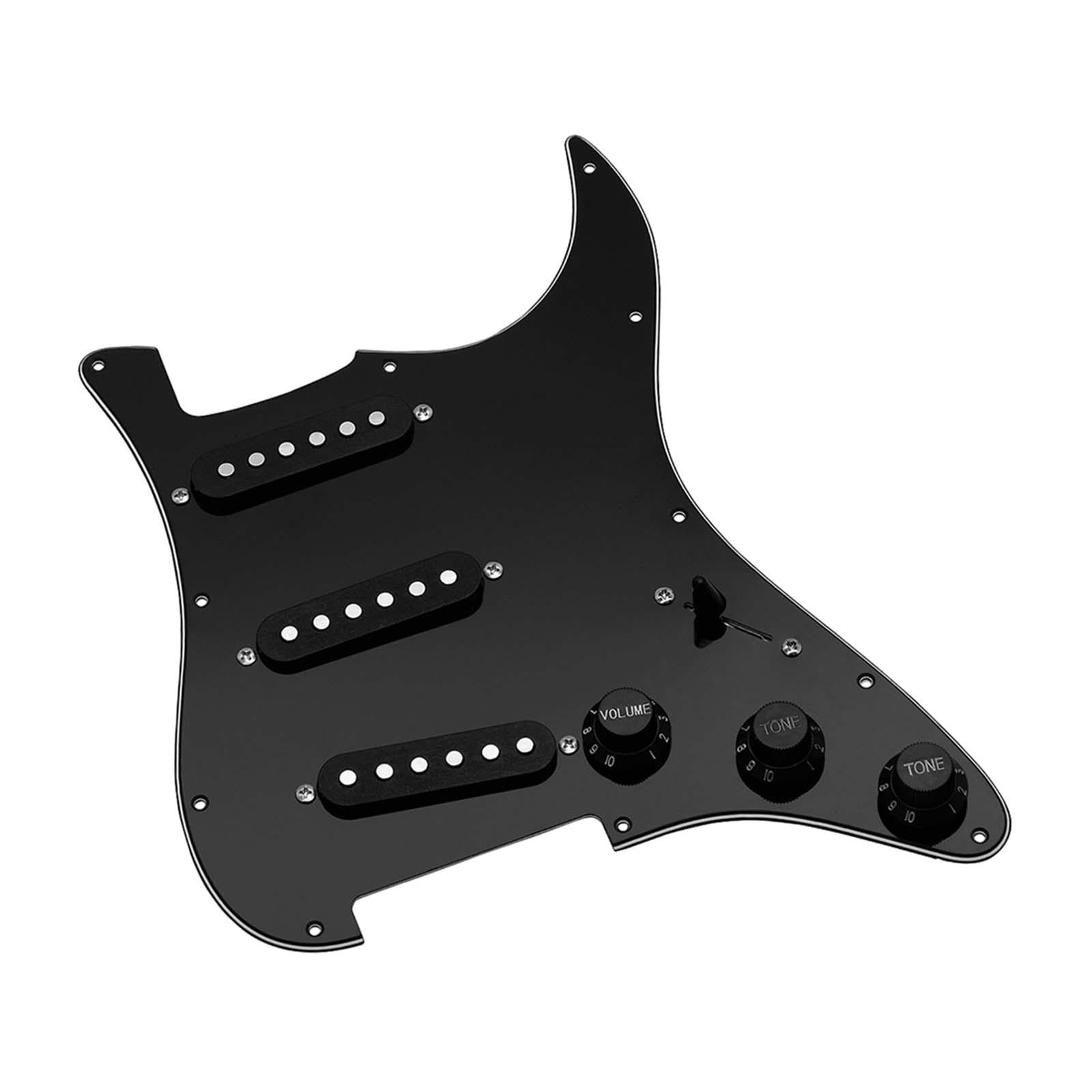 Loaded Electric Guitar Pickguard Professional Practical Sturdy PVC Backplate Black