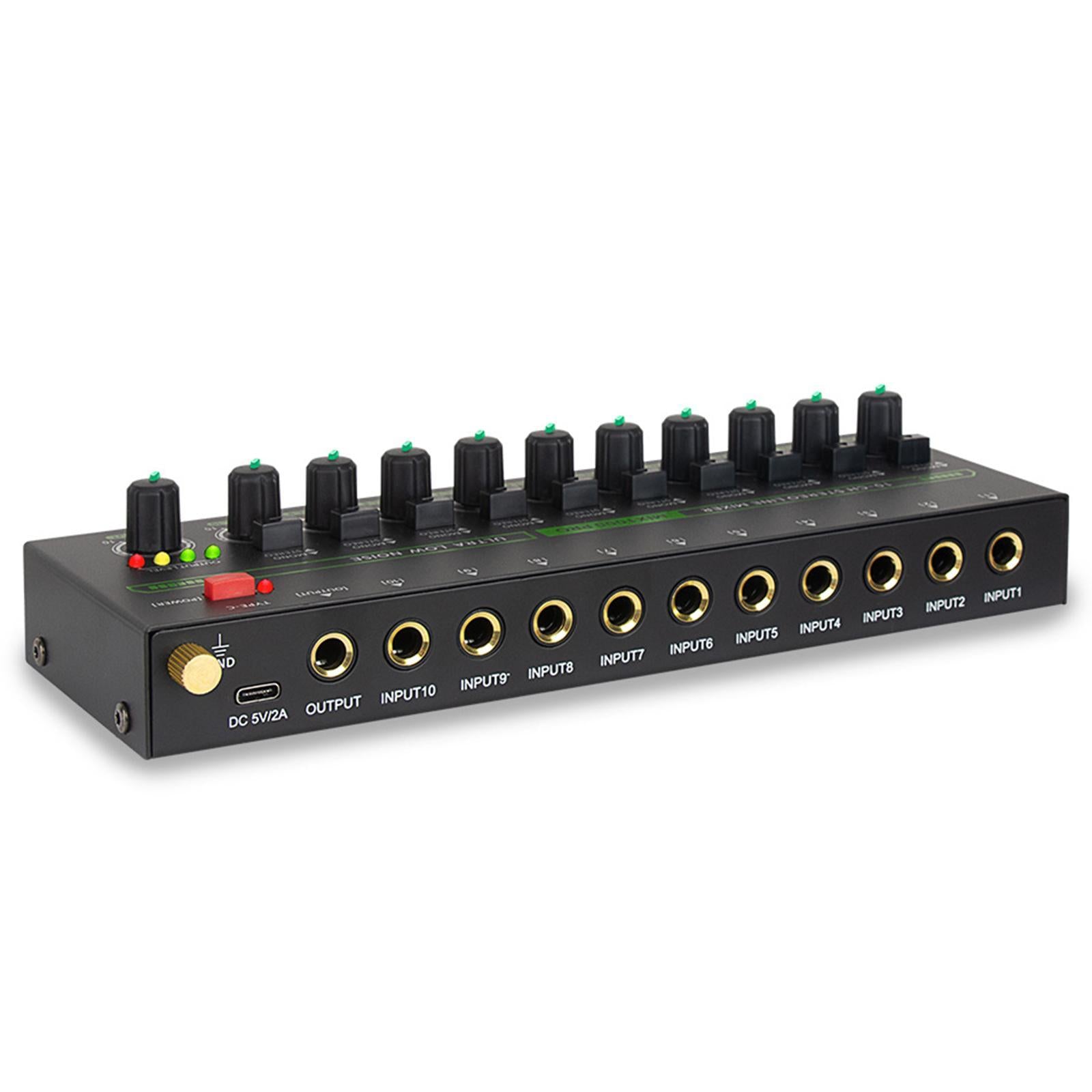 Audio Mixer 10 Channel Dynamic Sound Mixing Console for Podcast Computer Car