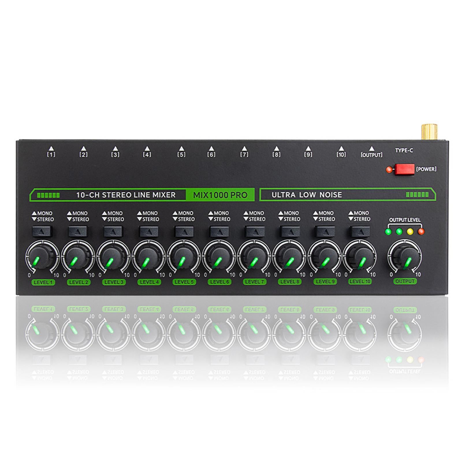 Audio Mixer 10 Channel Dynamic Sound Mixing Console for Podcast Computer Car