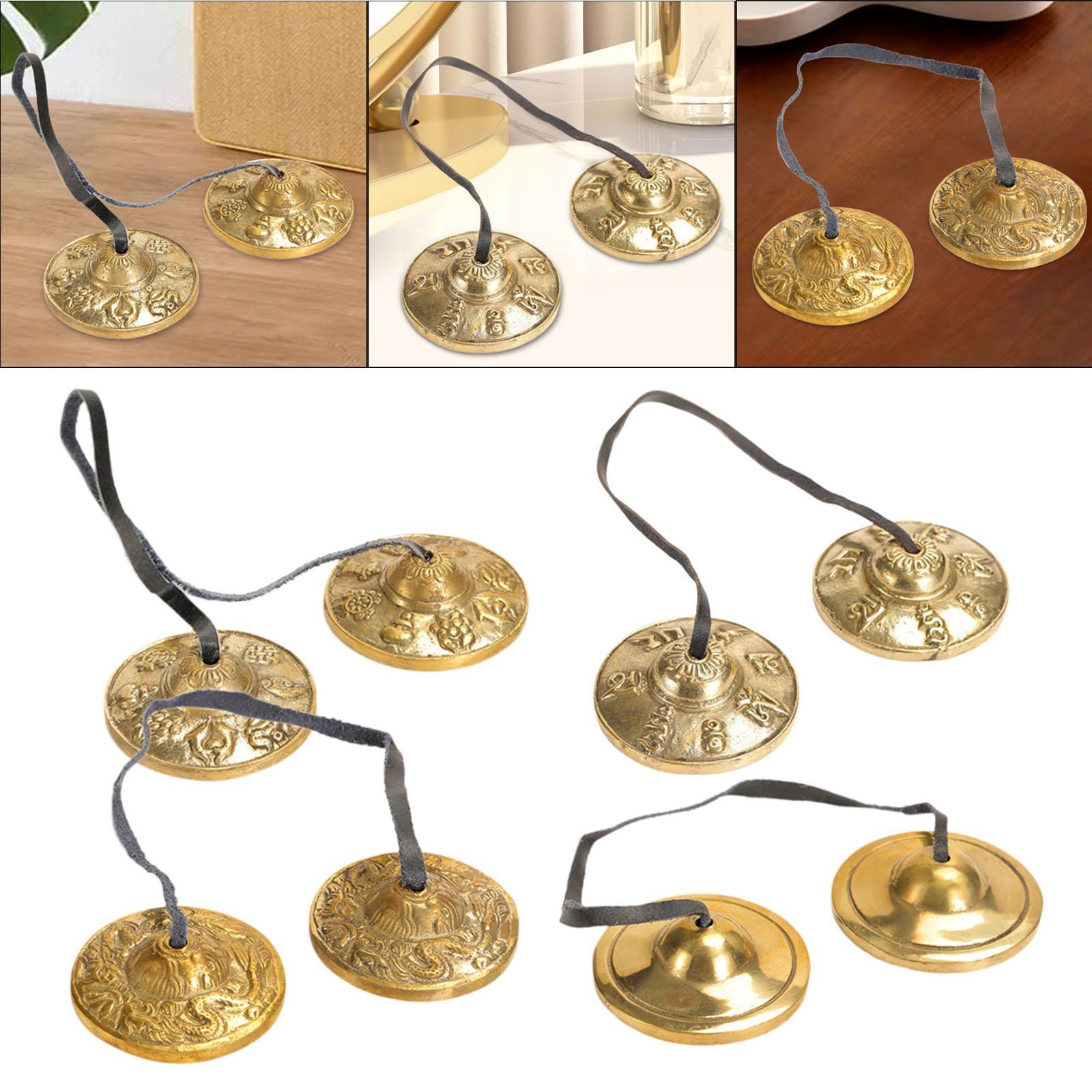 Tibetan Tingsha Cymbals 6.5cm Diameter Easy to Play Tibetan Meditation Bells A