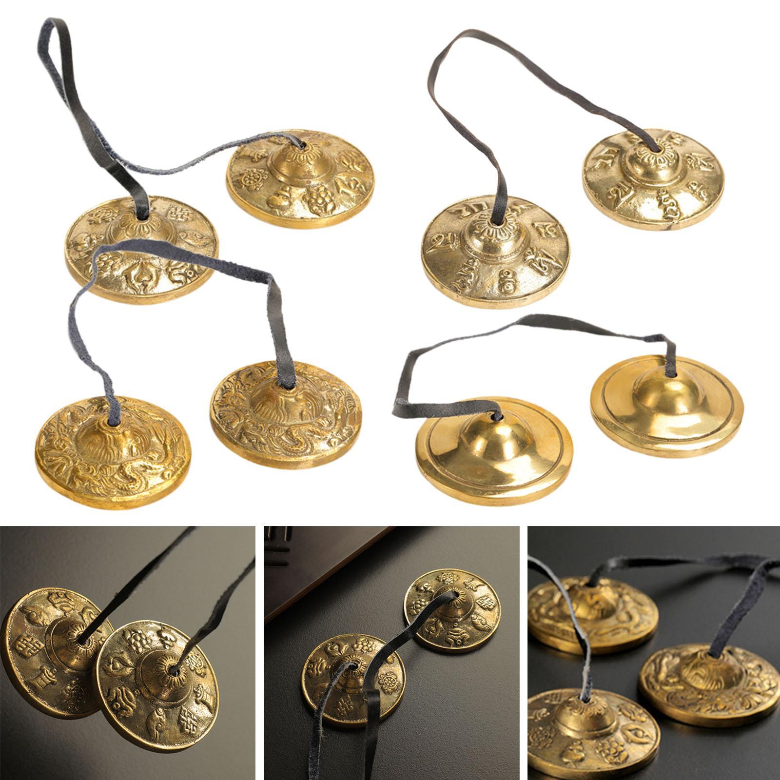 Tibetan Tingsha Cymbals 6.5cm Diameter Easy to Play Tibetan Meditation Bells A