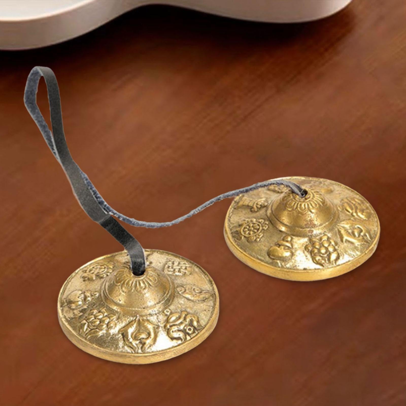 Tibetan Tingsha Cymbals 6.5cm Diameter Easy to Play Tibetan Meditation Bells A