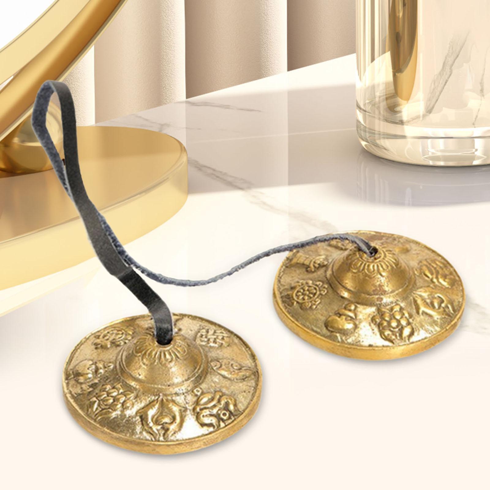 Tibetan Tingsha Cymbals 6.5cm Diameter Easy to Play Tibetan Meditation Bells A