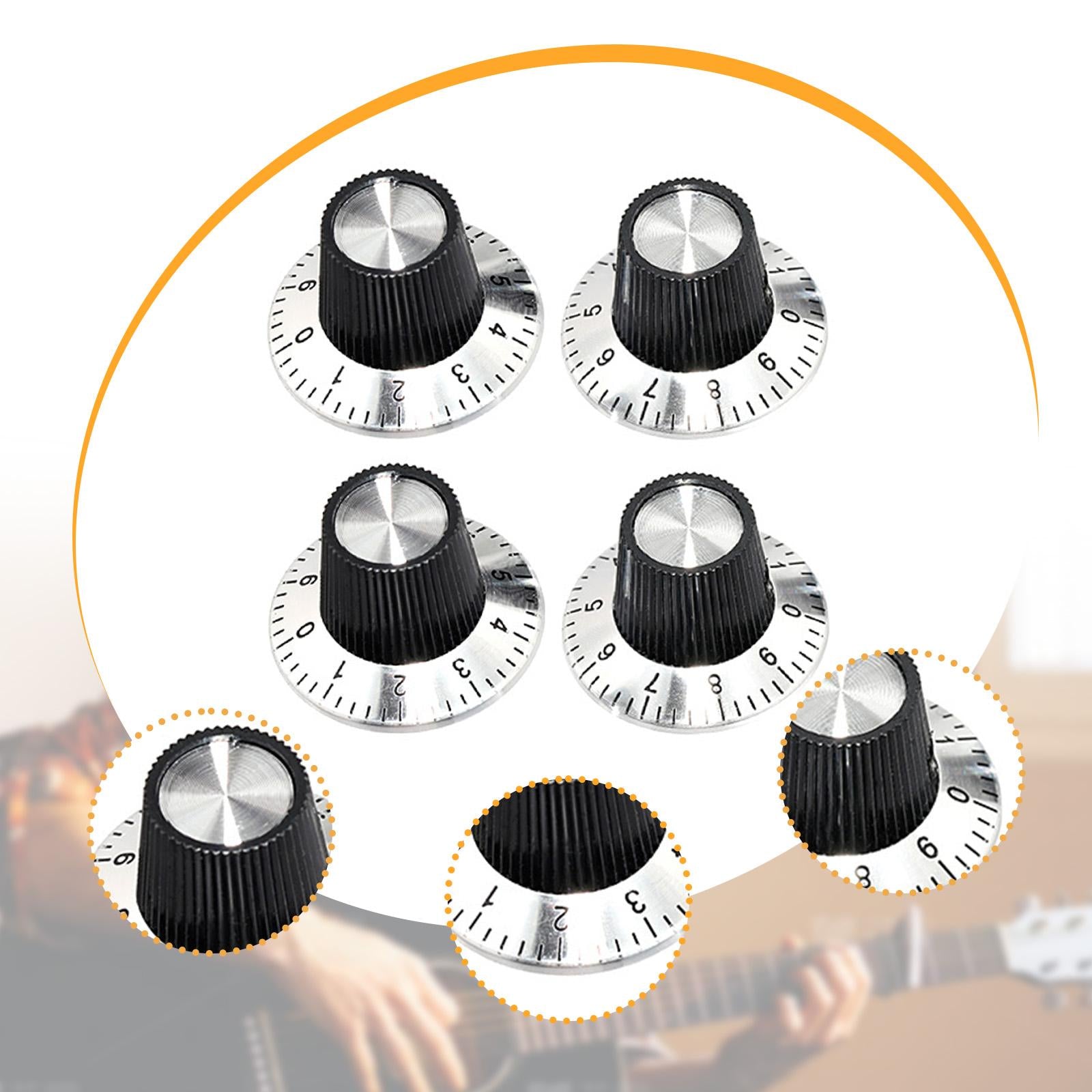 4Pcs Guitar Knobs Portable Professional Replaces Potentiometer Control Knobs
