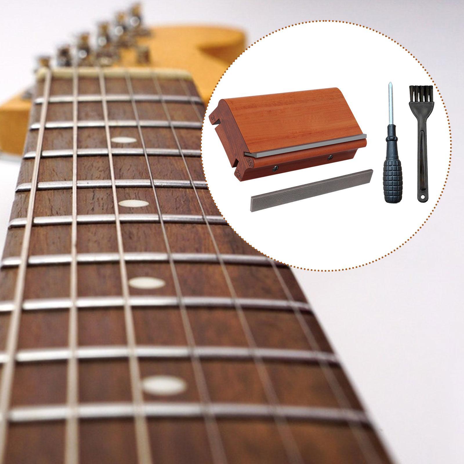3 23 35° Guitar Fret End Beveling File for Edge Profiling Rounding Deburring Brown