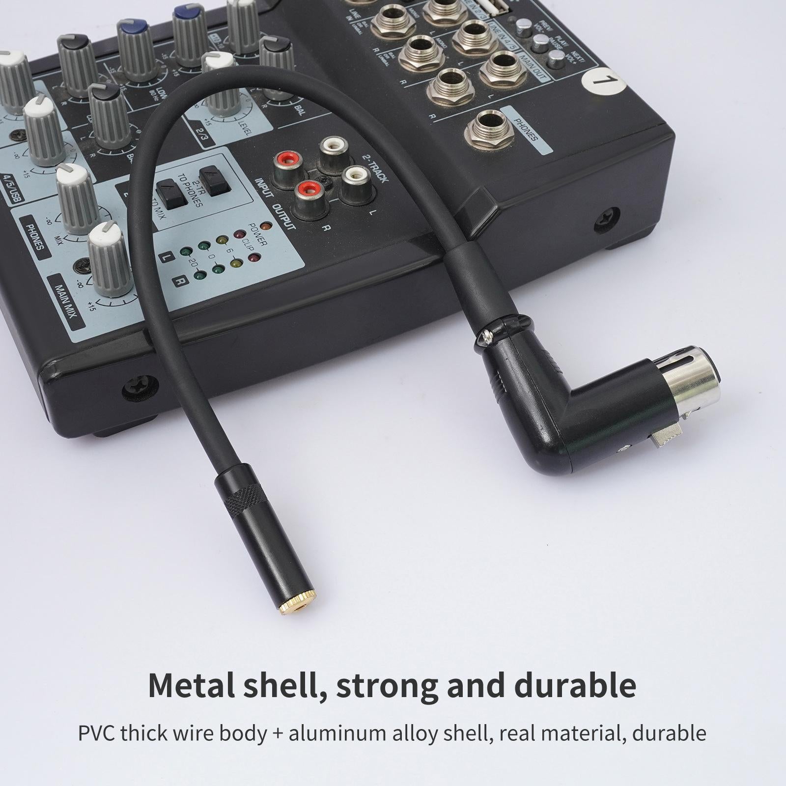 XLR to 3.5mm Adapter Cable Compact for Mixers Audio Player Power Amplifier 3.5 F to XLR Female