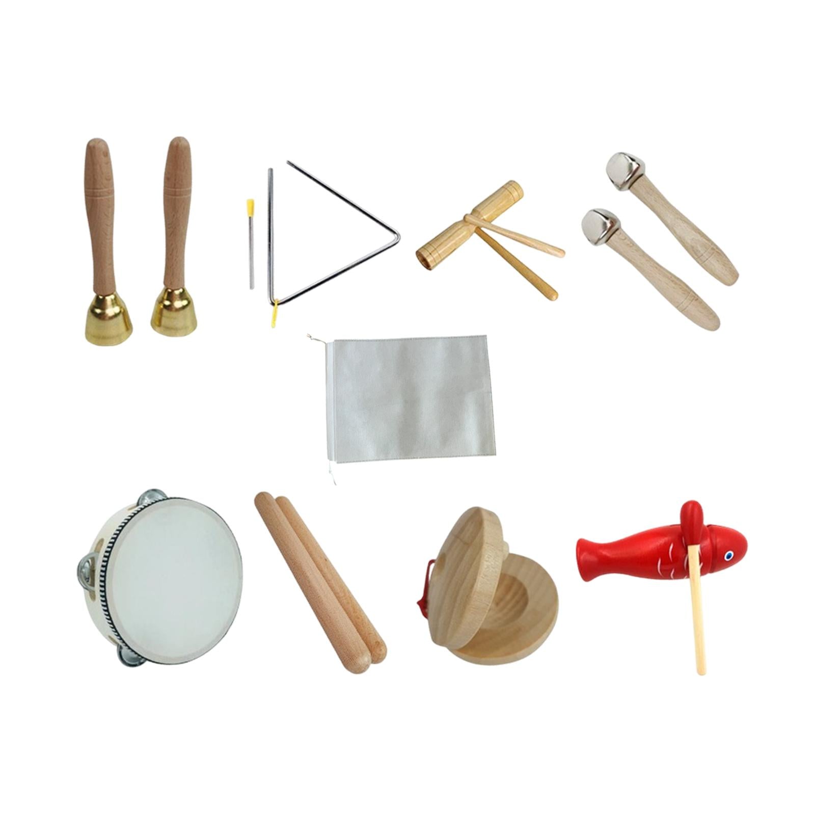 8Pcs Kids Musical Instruments Set Hand Eye Coordination Portable Educational