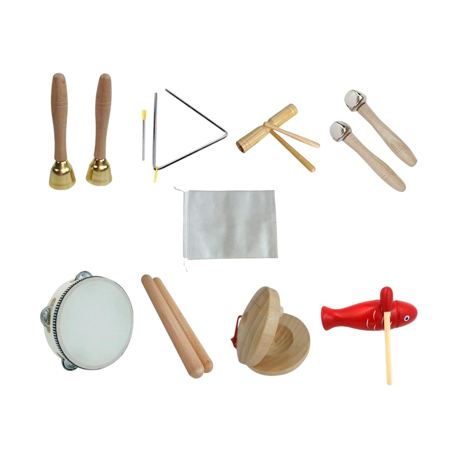 8Pcs Kids Musical Instruments Set Hand Eye Coordination Portable Educational