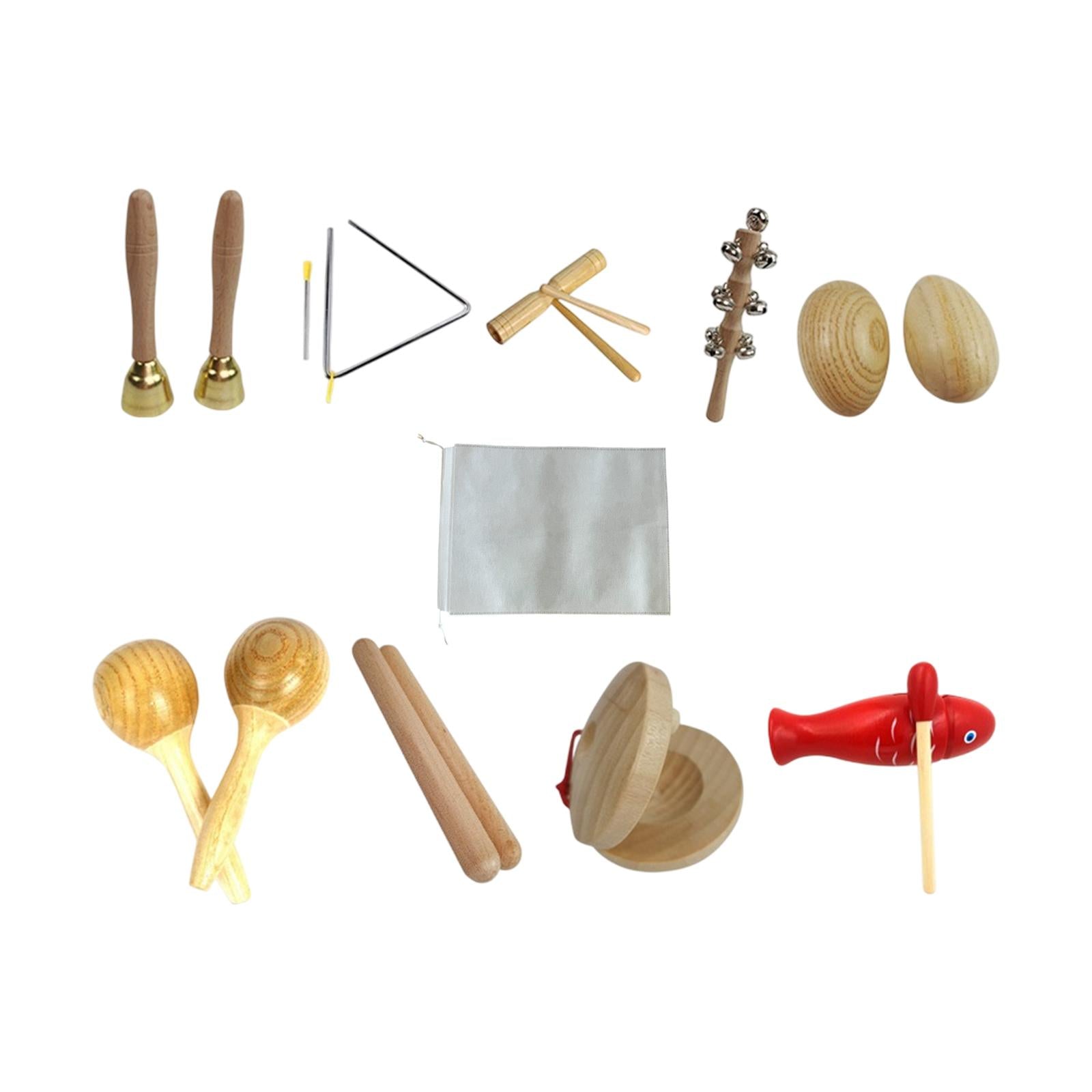 9 Pieces Kids Musical Instruments Set Development Toy Percussion Instruments