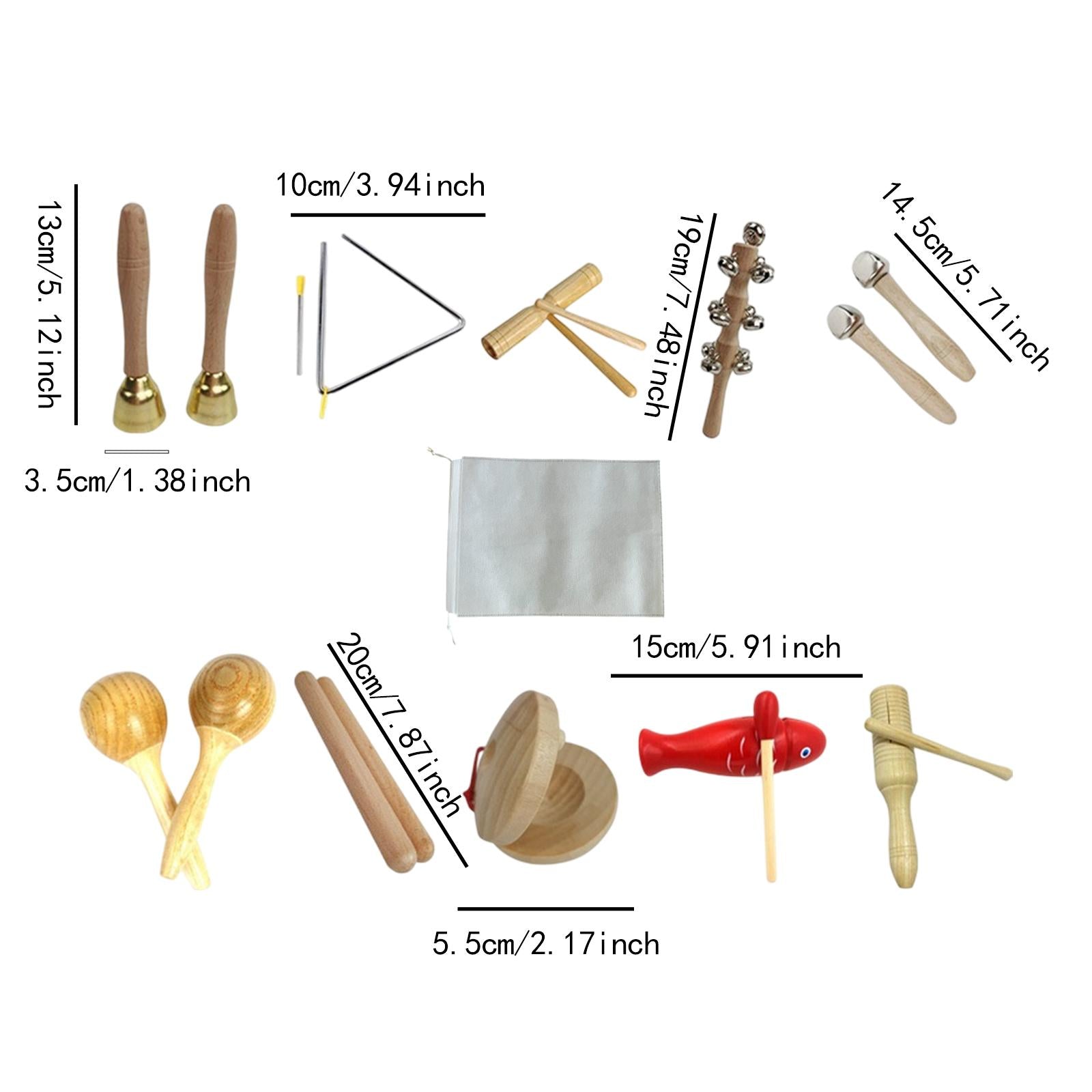 10Pcs Kids Musical Instruments Set Teaching Aids Development Toy Educational