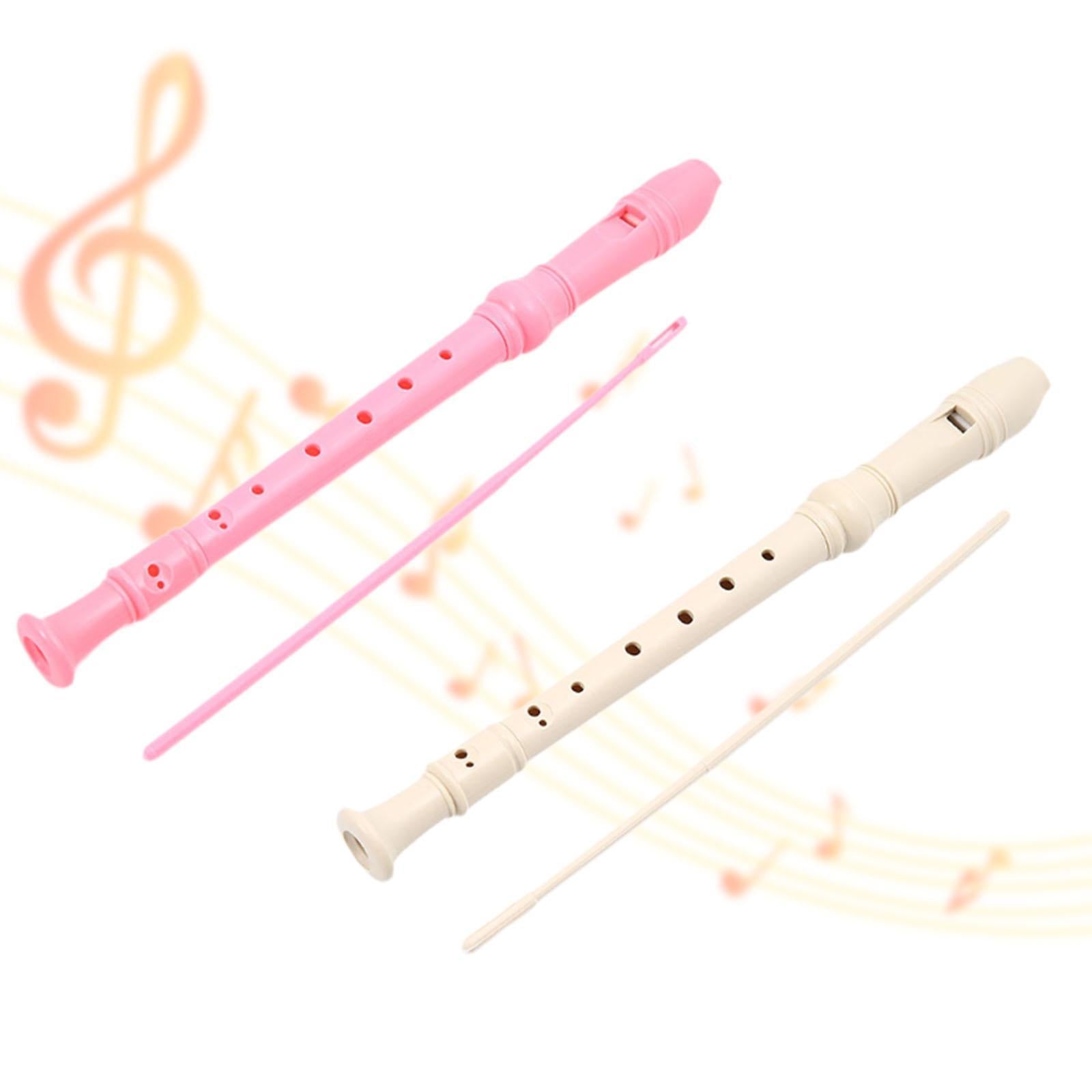 8 Hole Soprano Recorder Compact Gift Flute for Beginners Amateurs pink