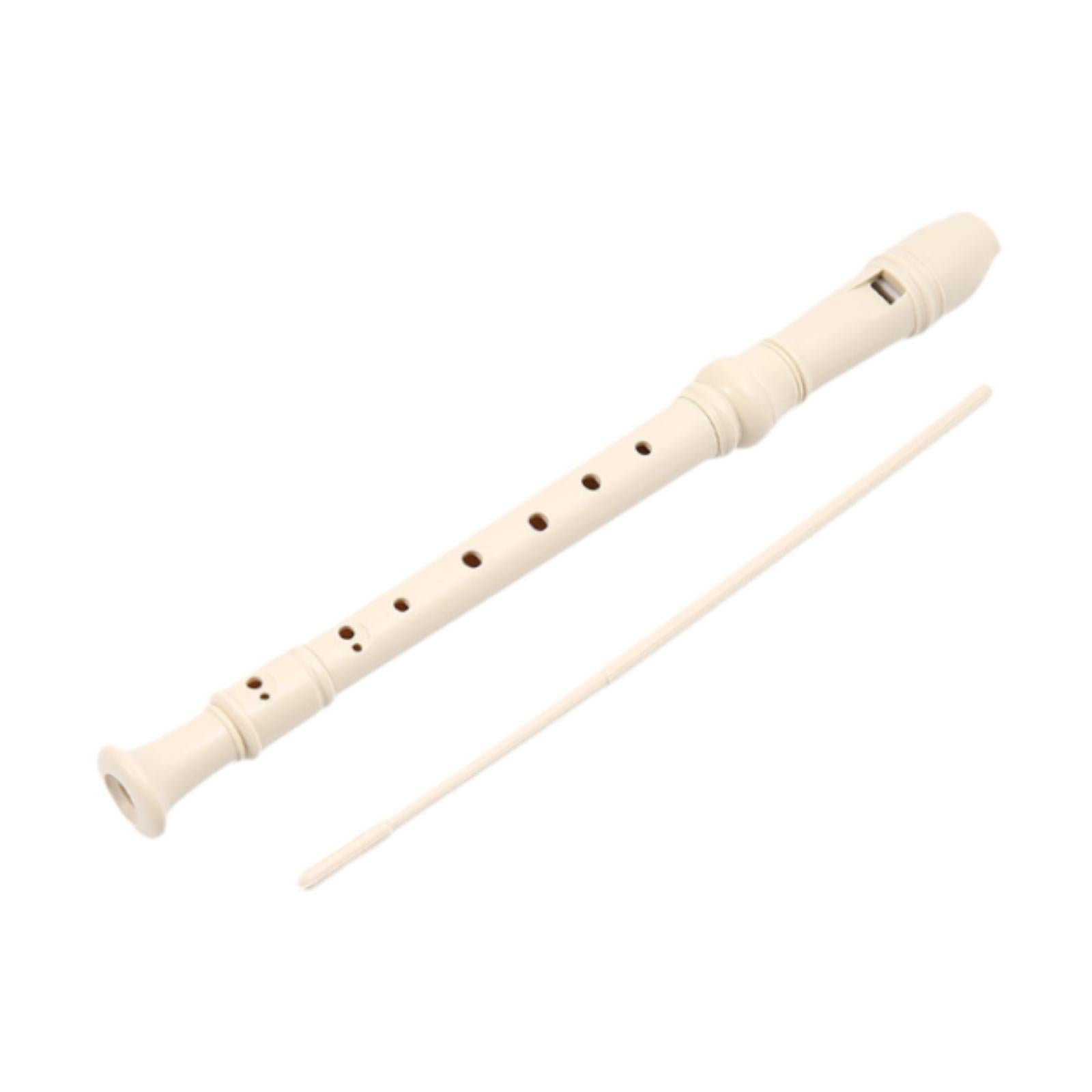 8 Hole Soprano Recorder Compact Gift Flute for Beginners Amateurs white