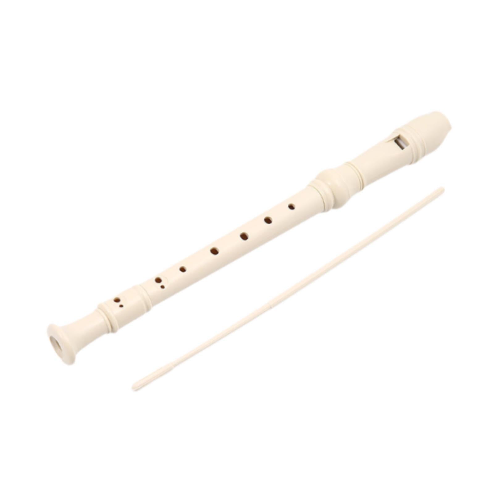 8 Hole Soprano Recorder Compact Gift Flute for Beginners Amateurs white
