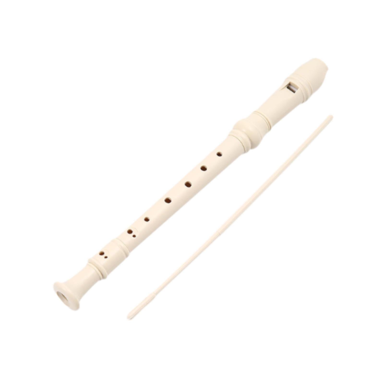 8 Hole Soprano Recorder Compact Gift Flute for Beginners Amateurs white