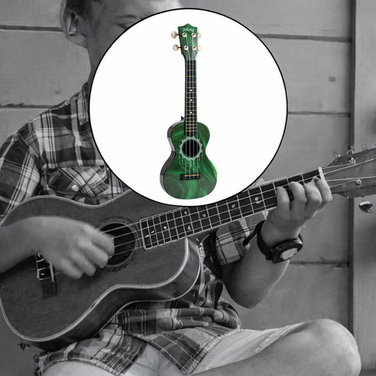 Ukulele Toy Four String Guitar Portable Small Guitar for Aged 3+ Girls Child Green