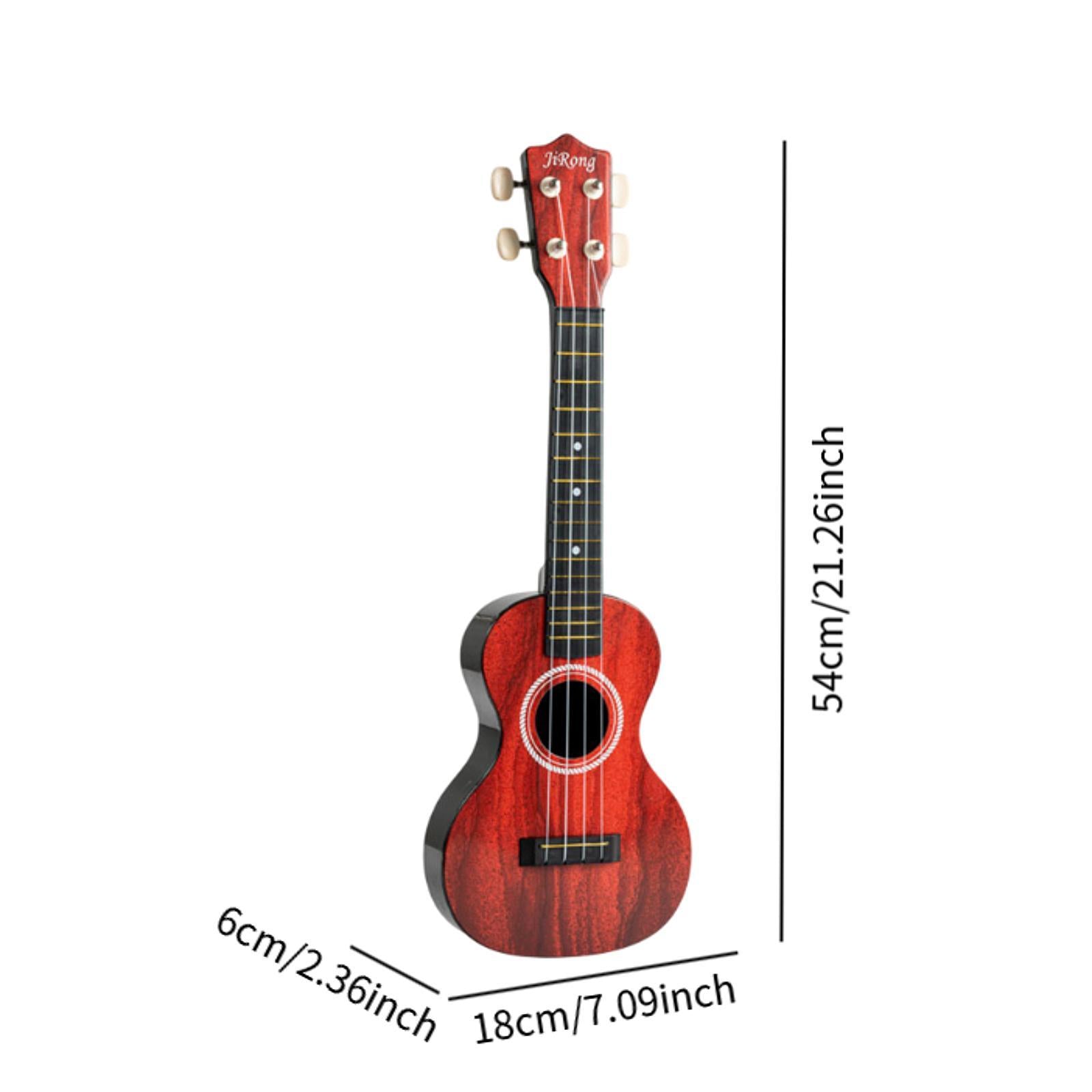 Ukulele Toy Four String Guitar Portable Small Guitar for Aged 3+ Girls Child Red
