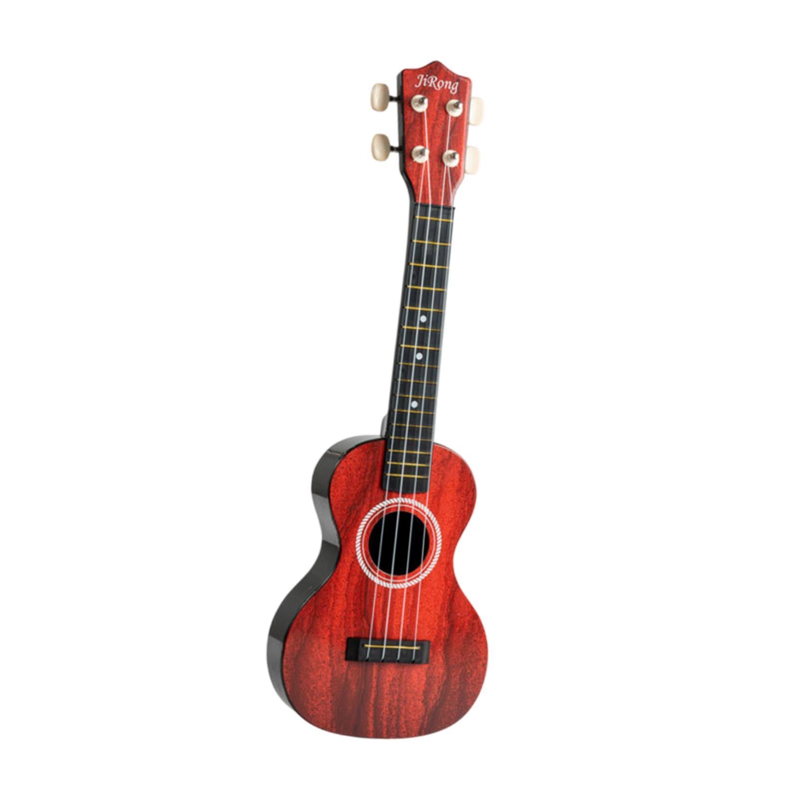 Ukulele Toy Four String Guitar Portable Small Guitar for Aged 3+ Girls Child Red