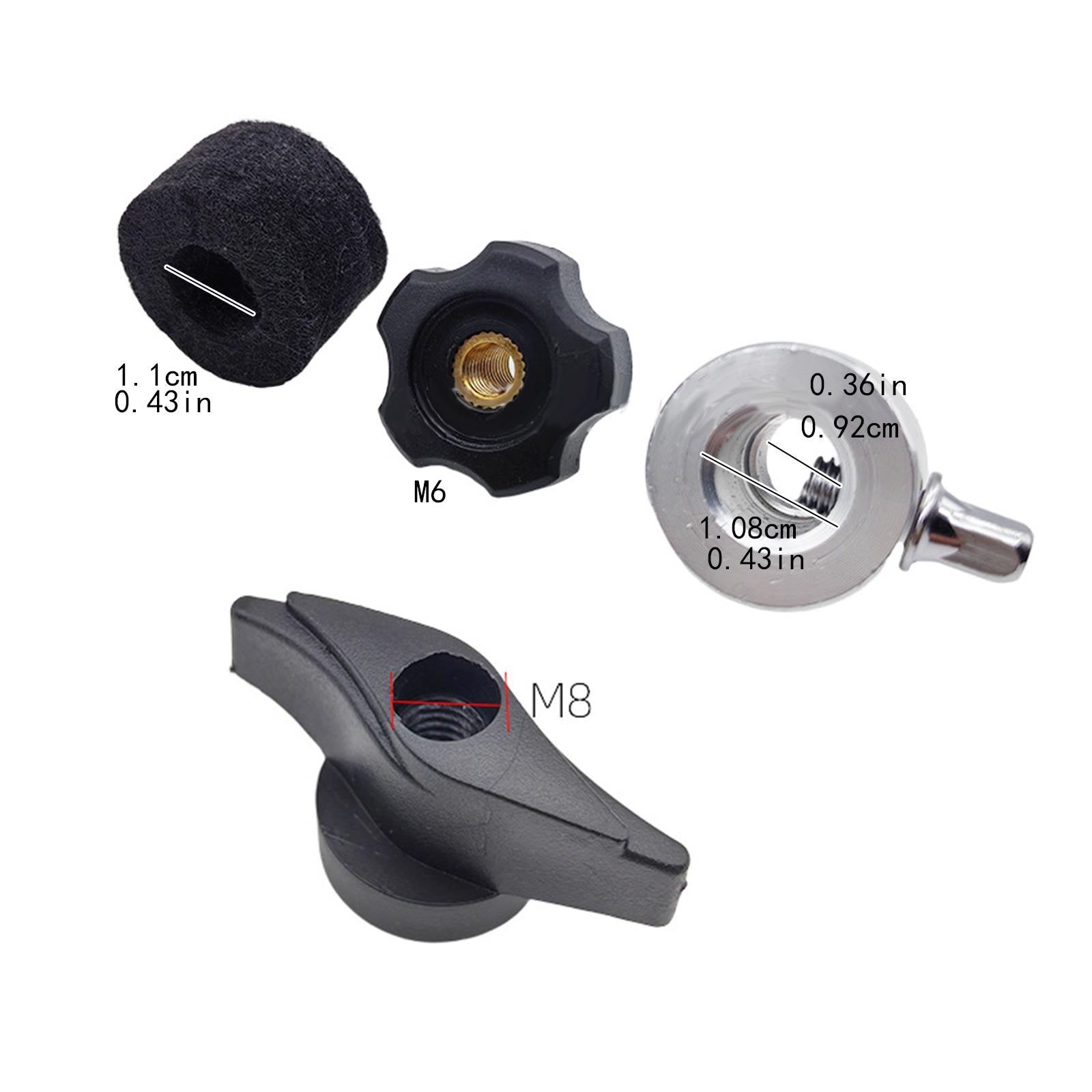 4x Drum and Cymbal Stand Fixing Set Hardware Cymbals Mount Kit for CY Series