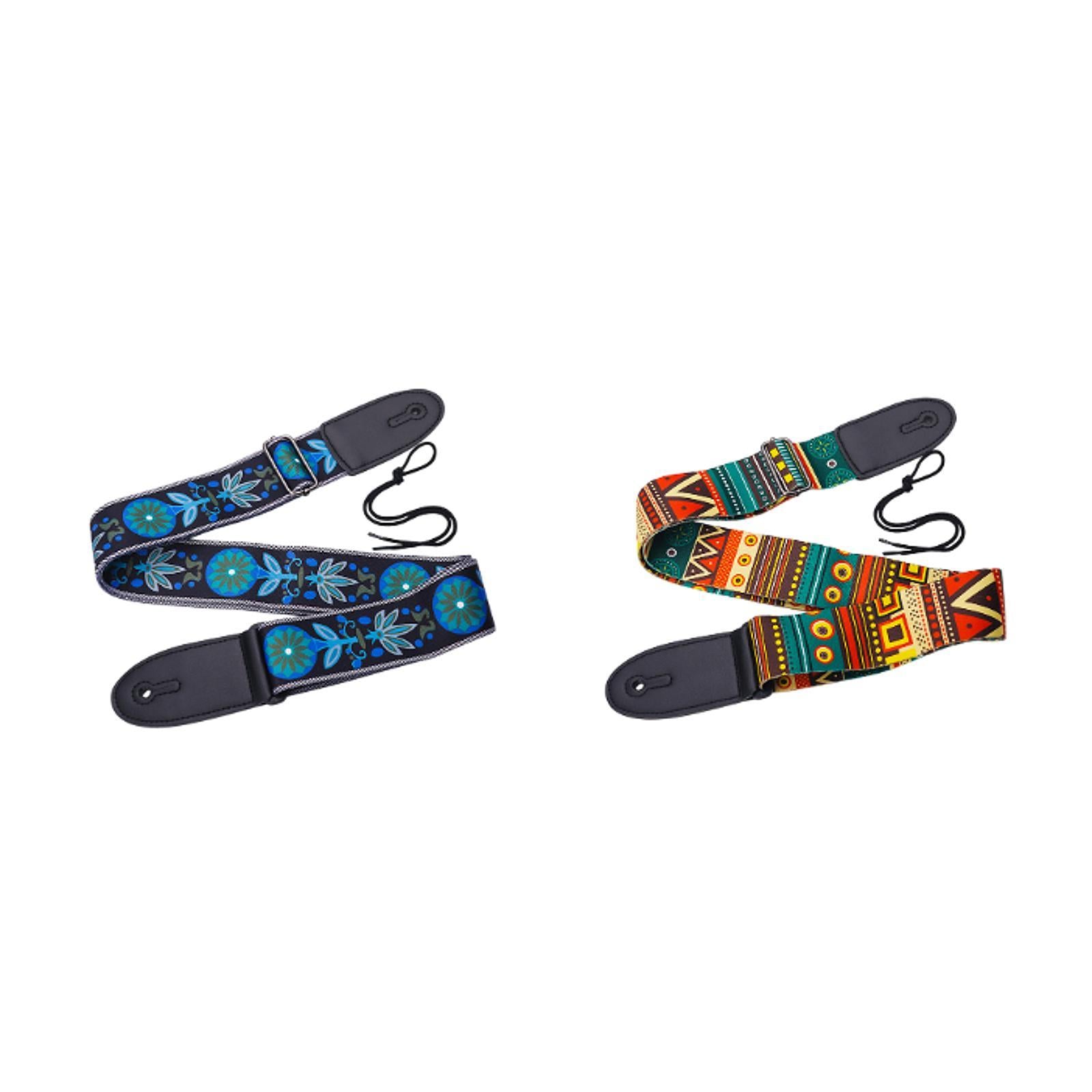 Guitar Strap Adjustable Shoulder Strap for Electric Guitars Acoustic Guitars Blue Flower