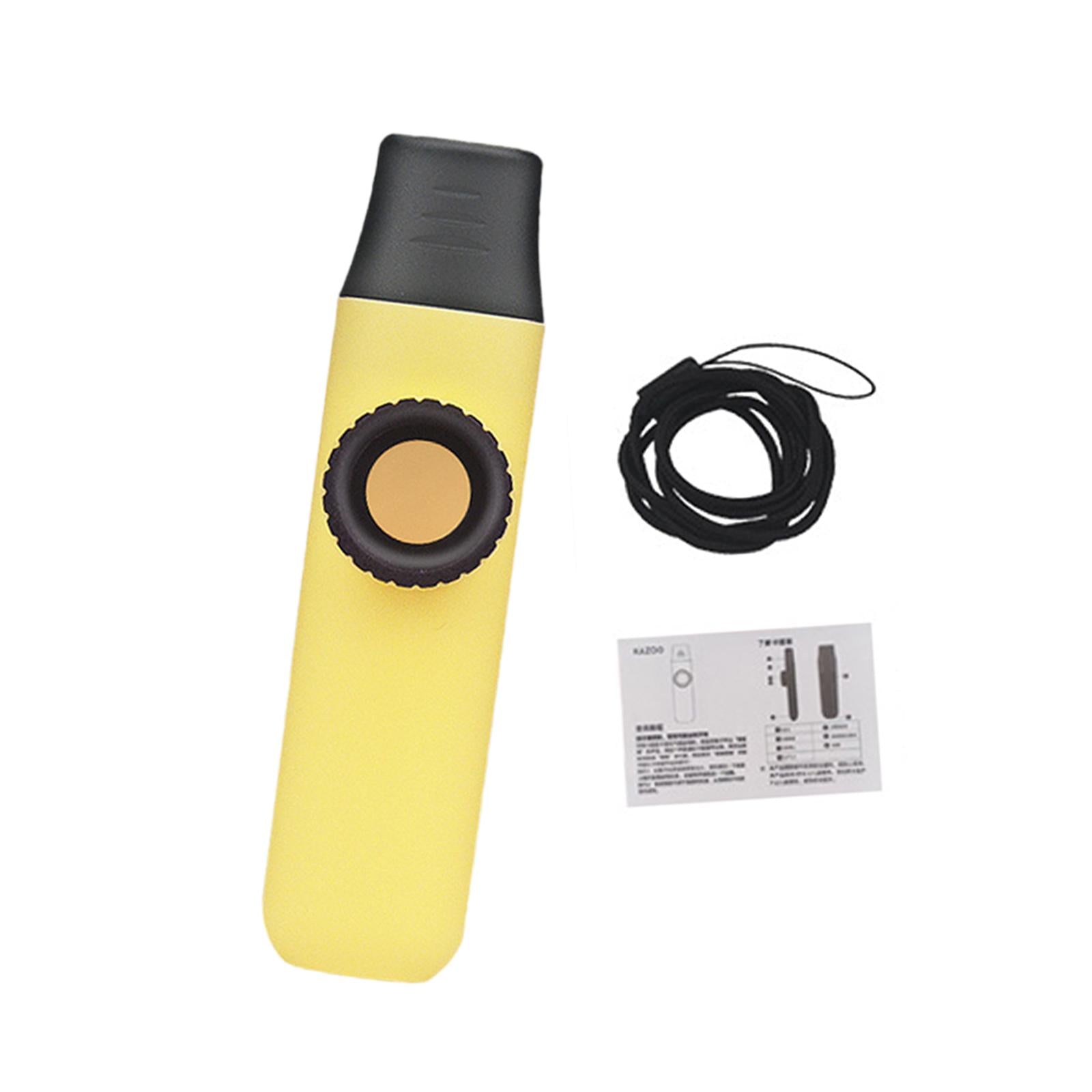 Kazoo Flute Easy to Play Musical Instrument for Music Lovers Beginner Adults yellow