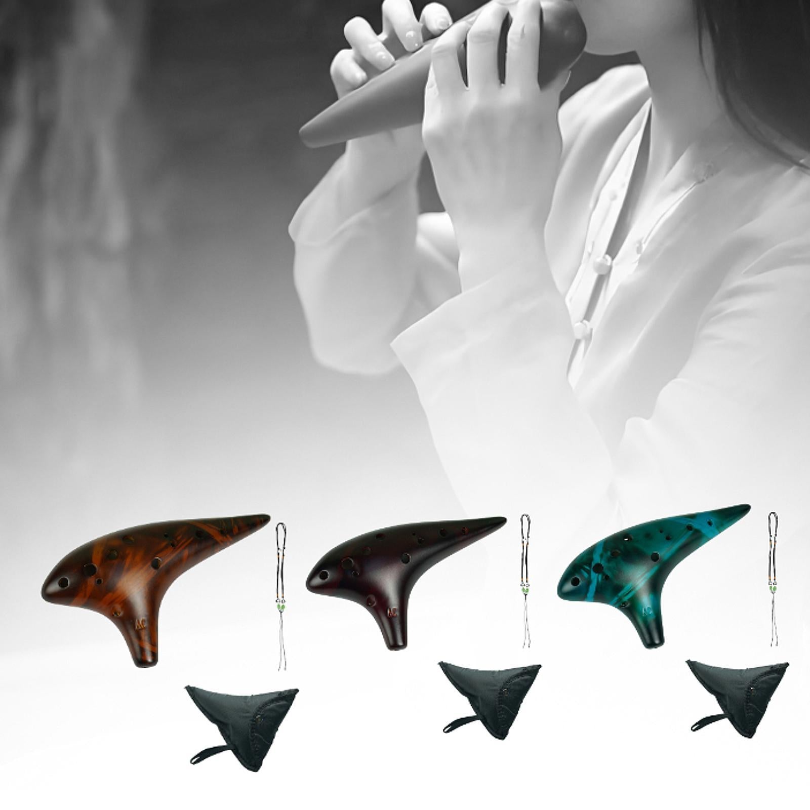 12 Hole Ocarinas with Neck Strap Cord Pure Tone for Adults Beginners Husband Yellow