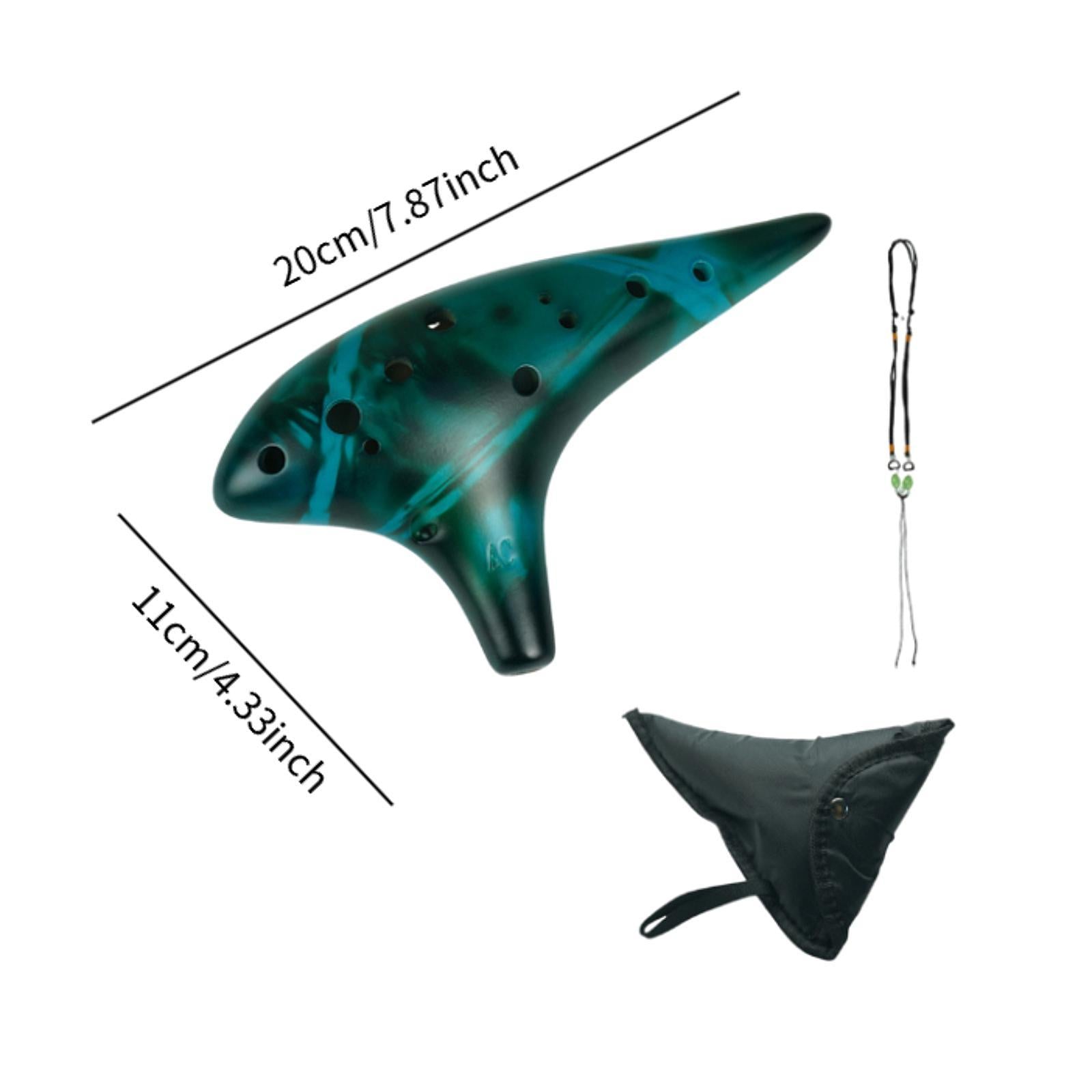 12 Hole Ocarinas with Neck Strap Cord Pure Tone for Adults Beginners Husband Blue