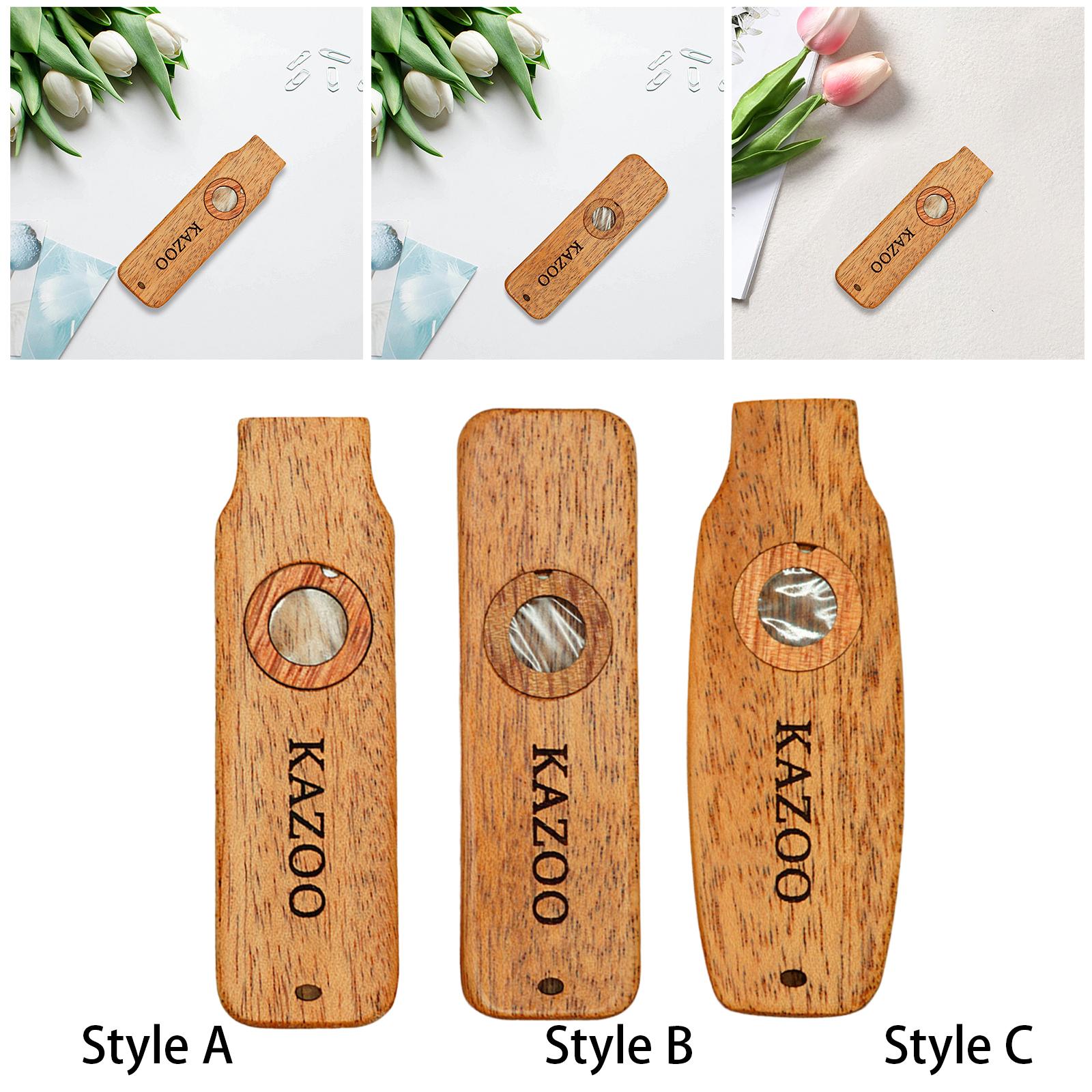Wooden Kazoo Funny Musical Toy Wind Instrument for Enthusiasts BBQ Beginners Style A