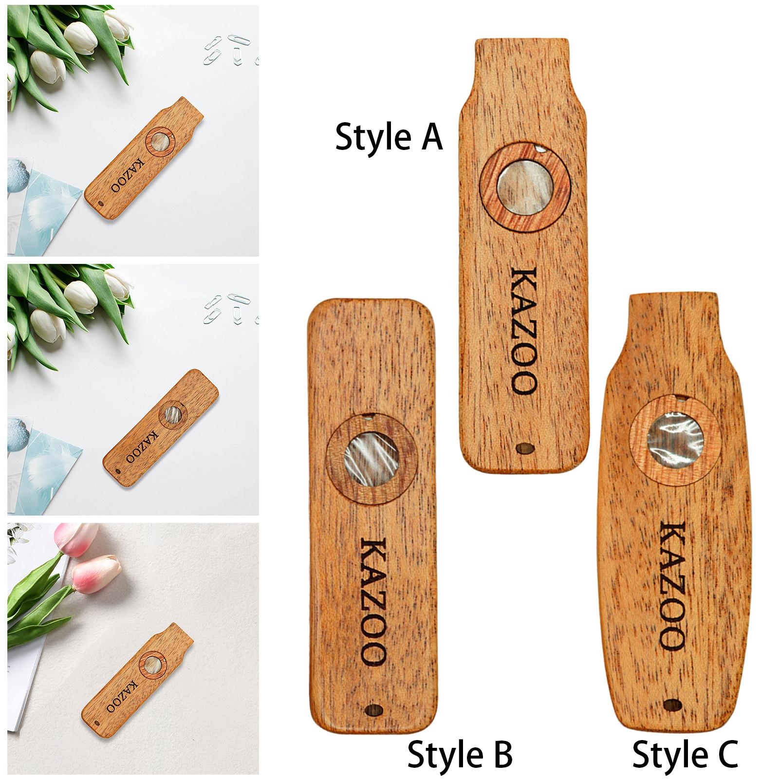 Wooden Kazoo Funny Musical Toy Wind Instrument for Enthusiasts BBQ Beginners Style A