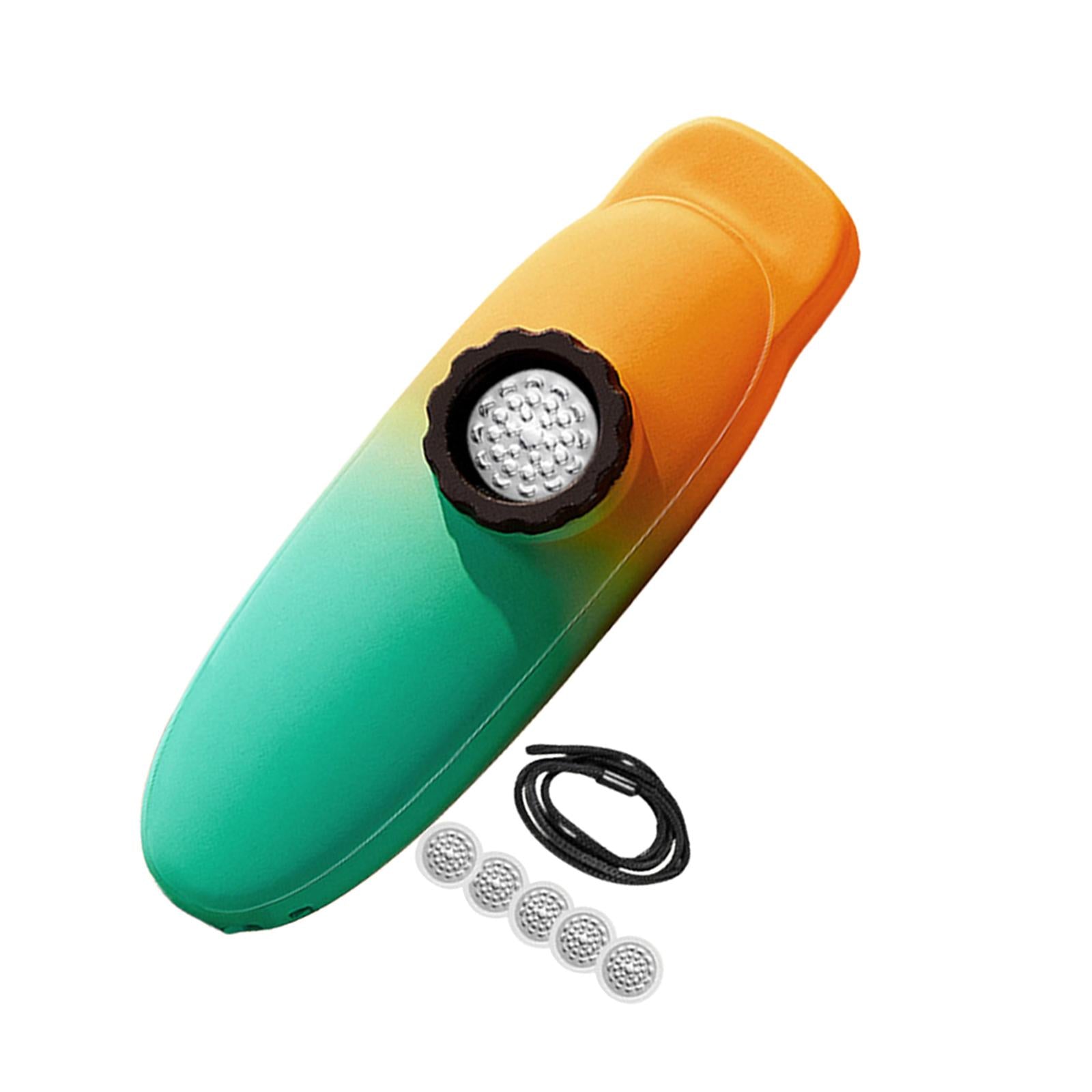 Kazoo Flute Compact 5Pcs Membranes with Lanyard for All Ages Children Lovers orange green