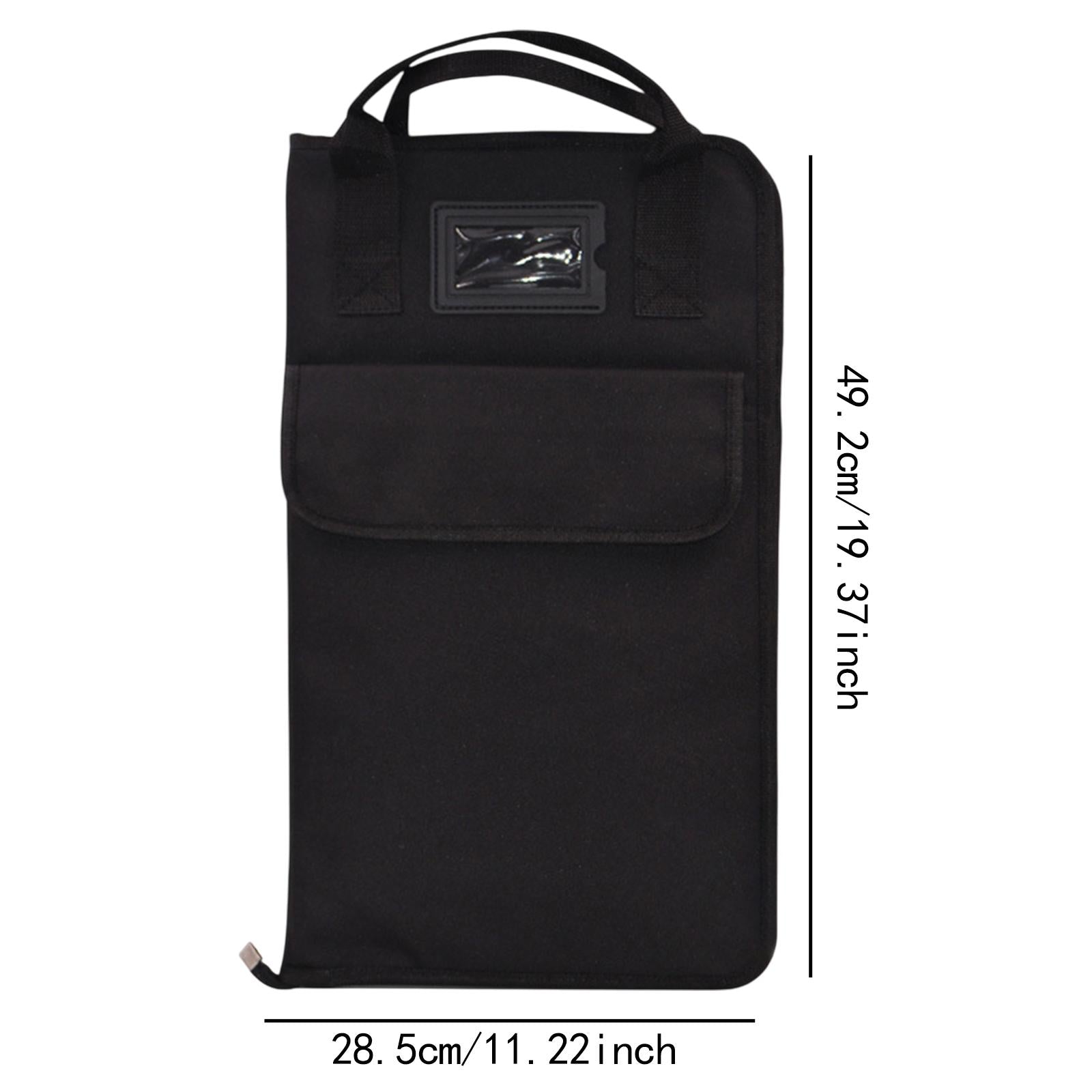 Drum Stick Bag Hold 12 Pair Professional with Handle Heavy Duty Storage Case Black