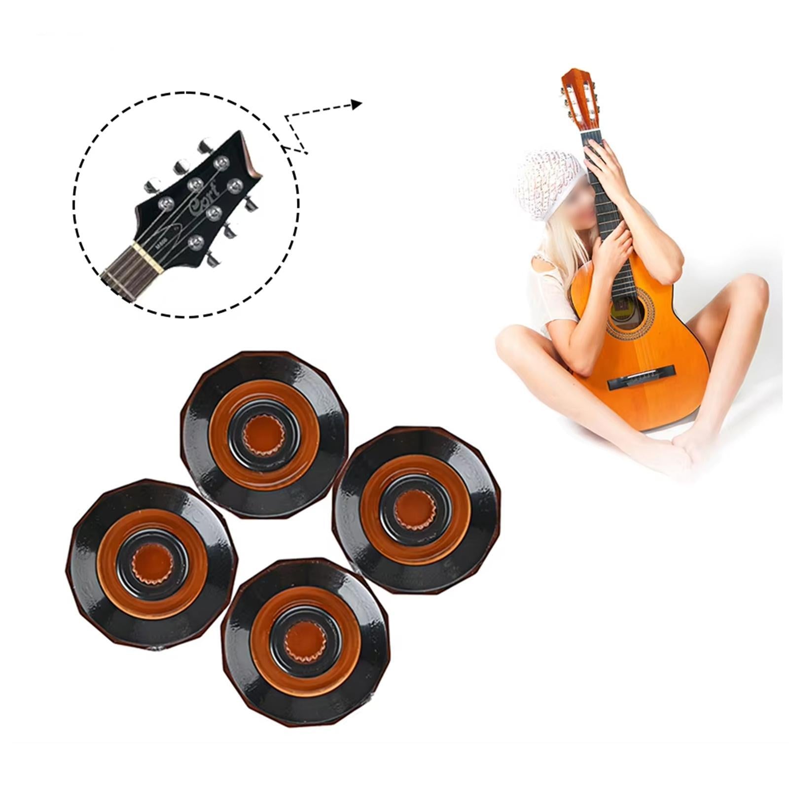 4Pcs Guitar Knobs Acrylic Universal Bass Knob Spare Parts Repair Maintenance Light Brown
